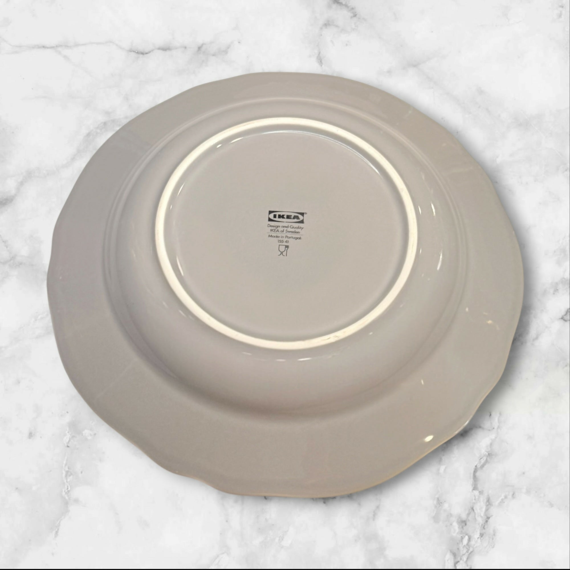 IKEA Arv Gray Scalloped Pasta Bowls Set of 3 Portugal Excellent Condition