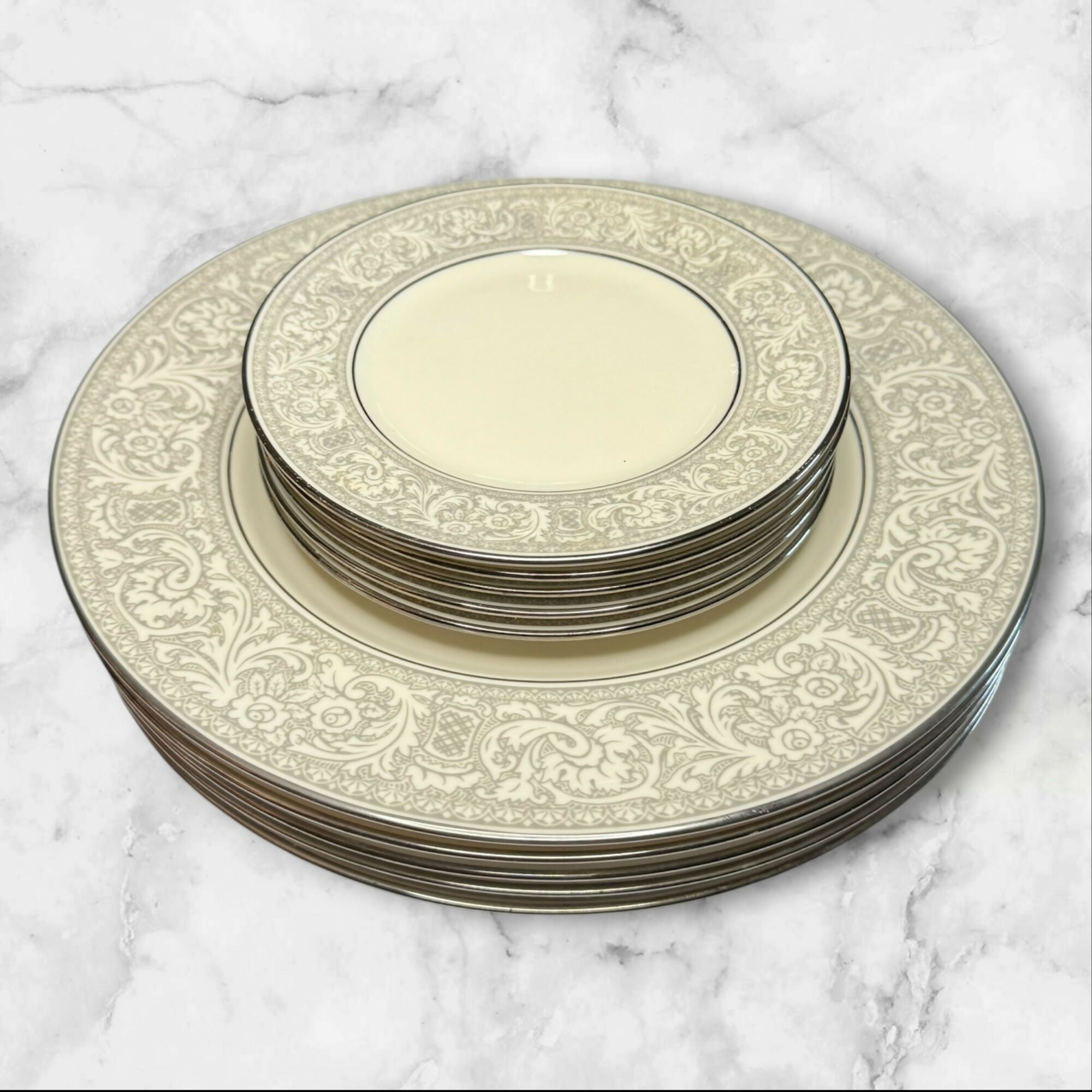 Franciscan Renaissance Platinum Dinnerware Set of 10 | Excellent Condition