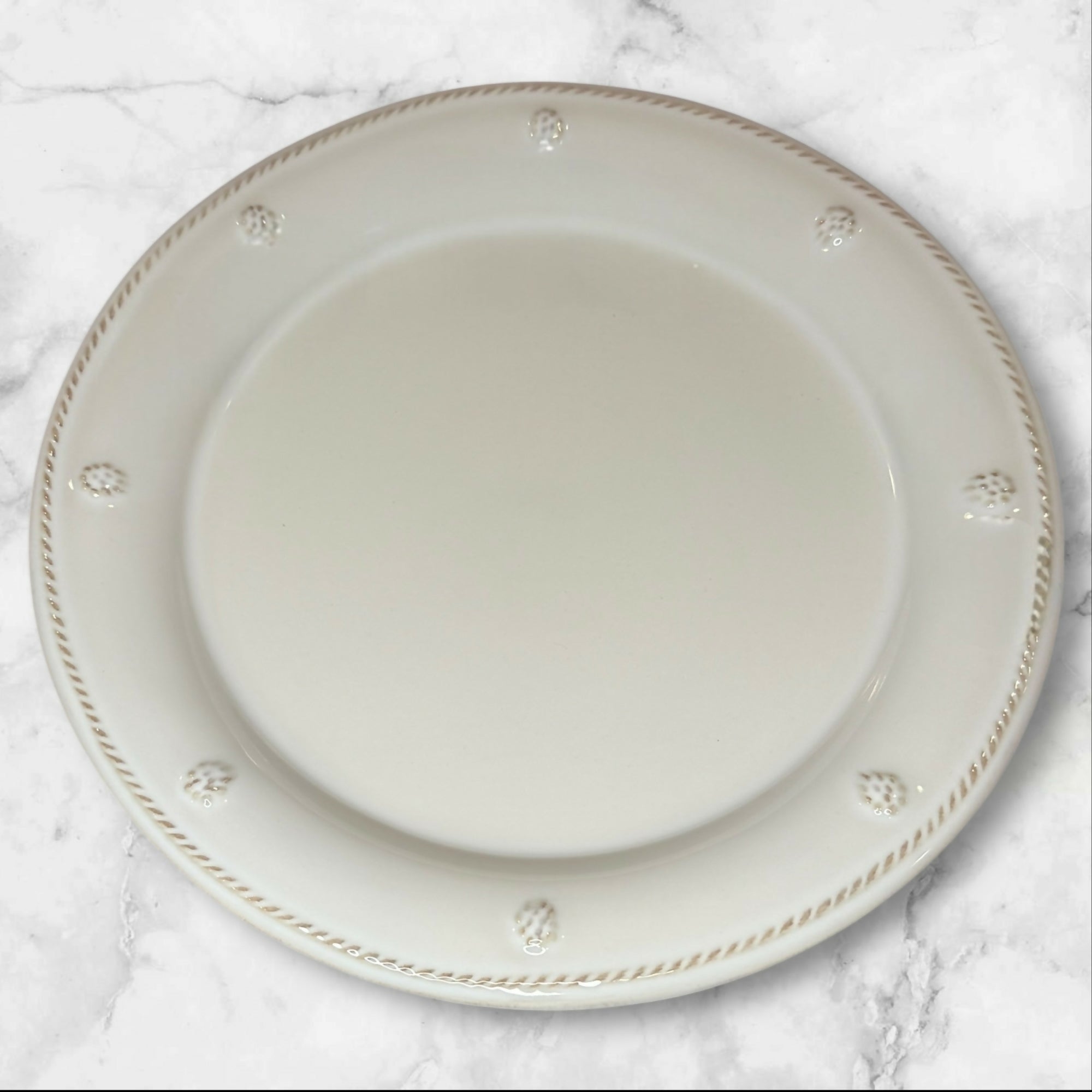 Juliska Berry & Thread Whitewash Dinner Plates | Set of 4 | Excellent Condition