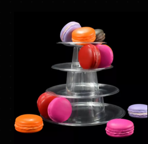 Anygleam Macarons Tower Stand Clear 4 Layer Display Cake Decorating Pastry Tools