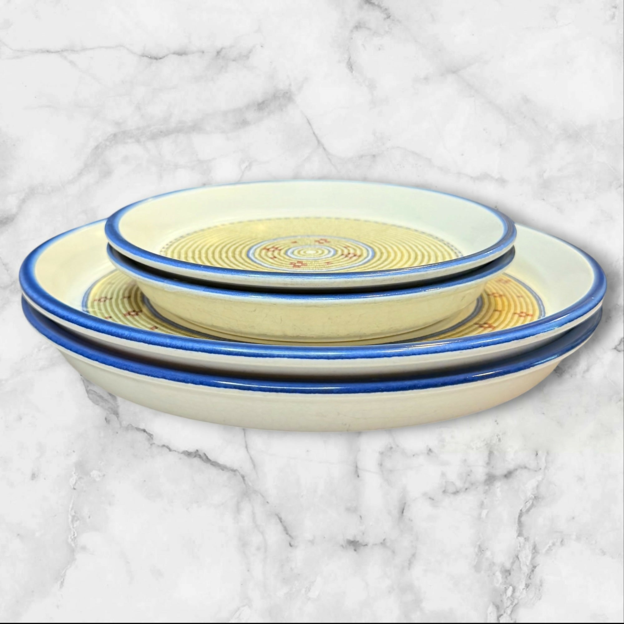 Dansk Coil Stoneware Dinner & Salad Plates Set | Set of 4 | Excellent Used