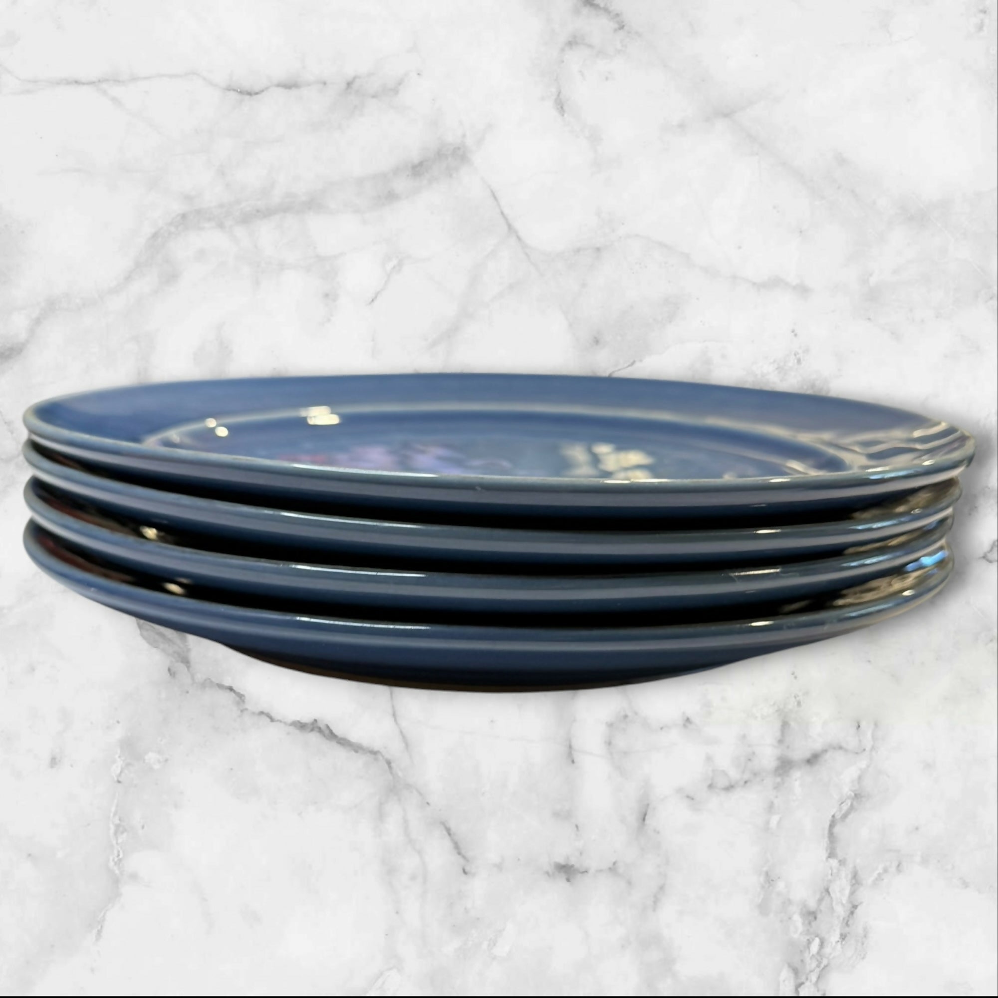 Pottery Barn Cambria Ocean Blue Dinner Plates | Set of 4 | Good Condition