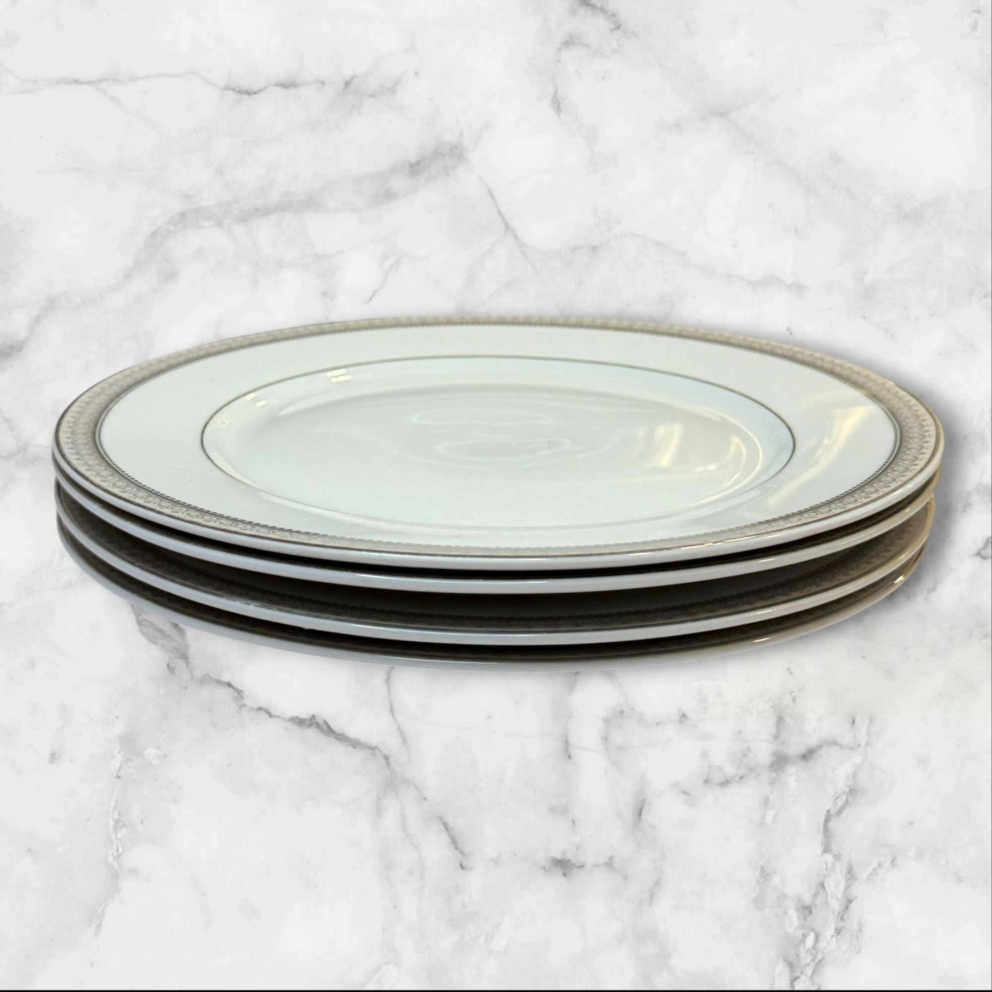 Mikasa Platinum Crown Dinner Plates | Set of 4 | Great Condition