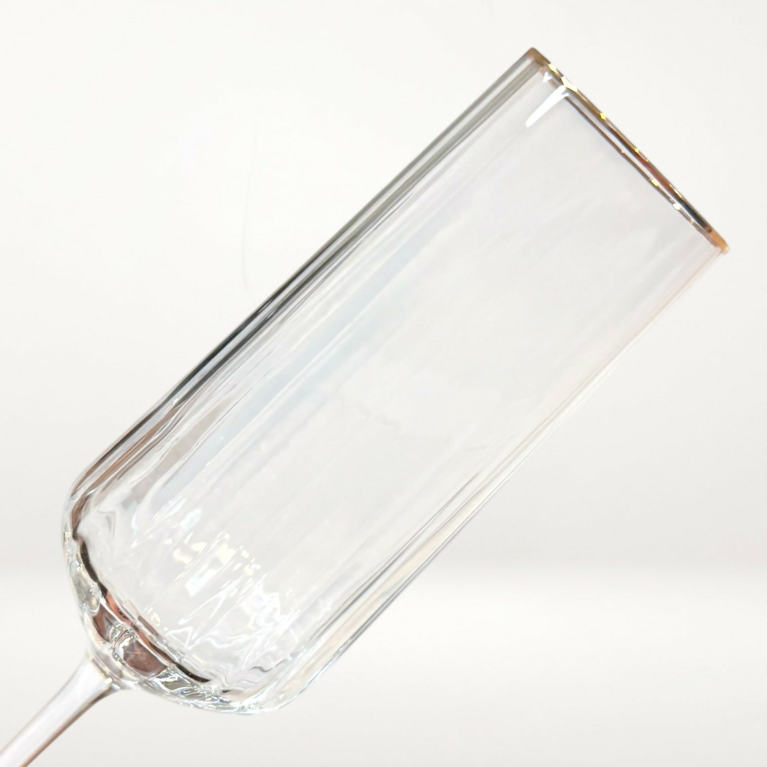 Gold Rim Champagne Flutes Crystal Stemware | Set of 4 | Excellent Condition