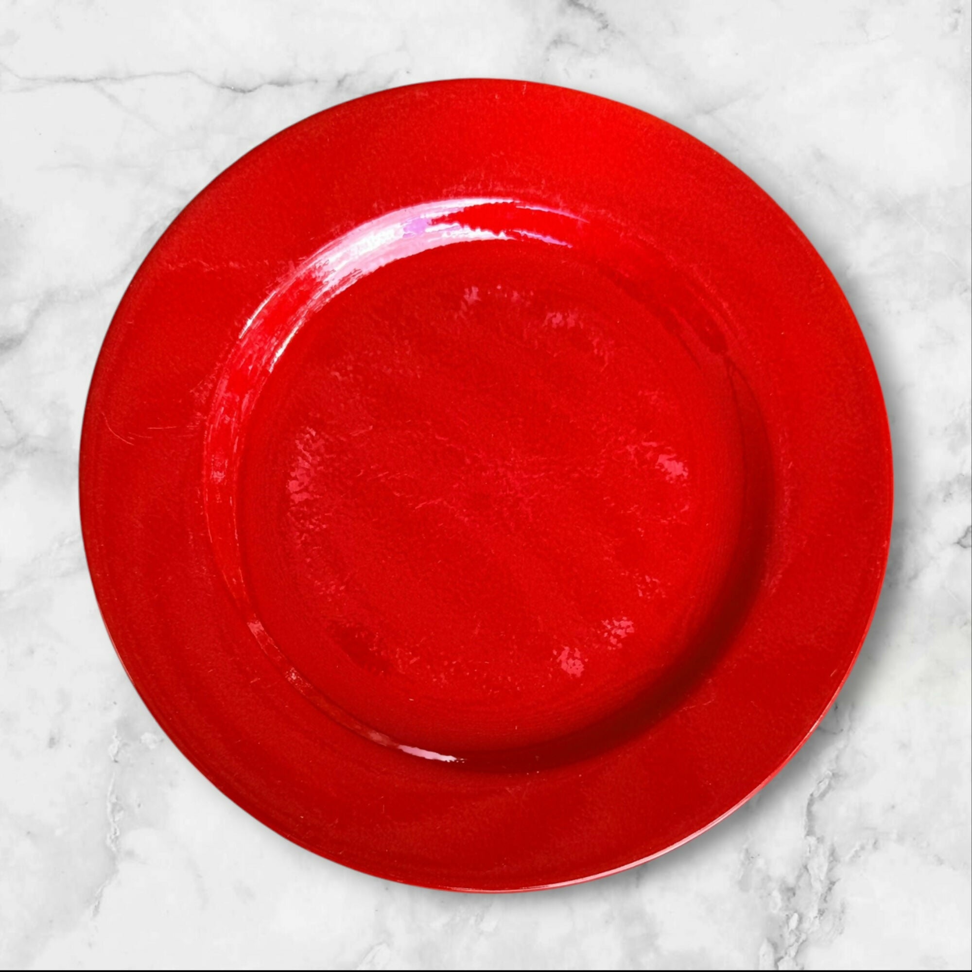 Pier 1 Red Collection Dinner Plates | Set of 4 | Made in Spain | Fair Condition