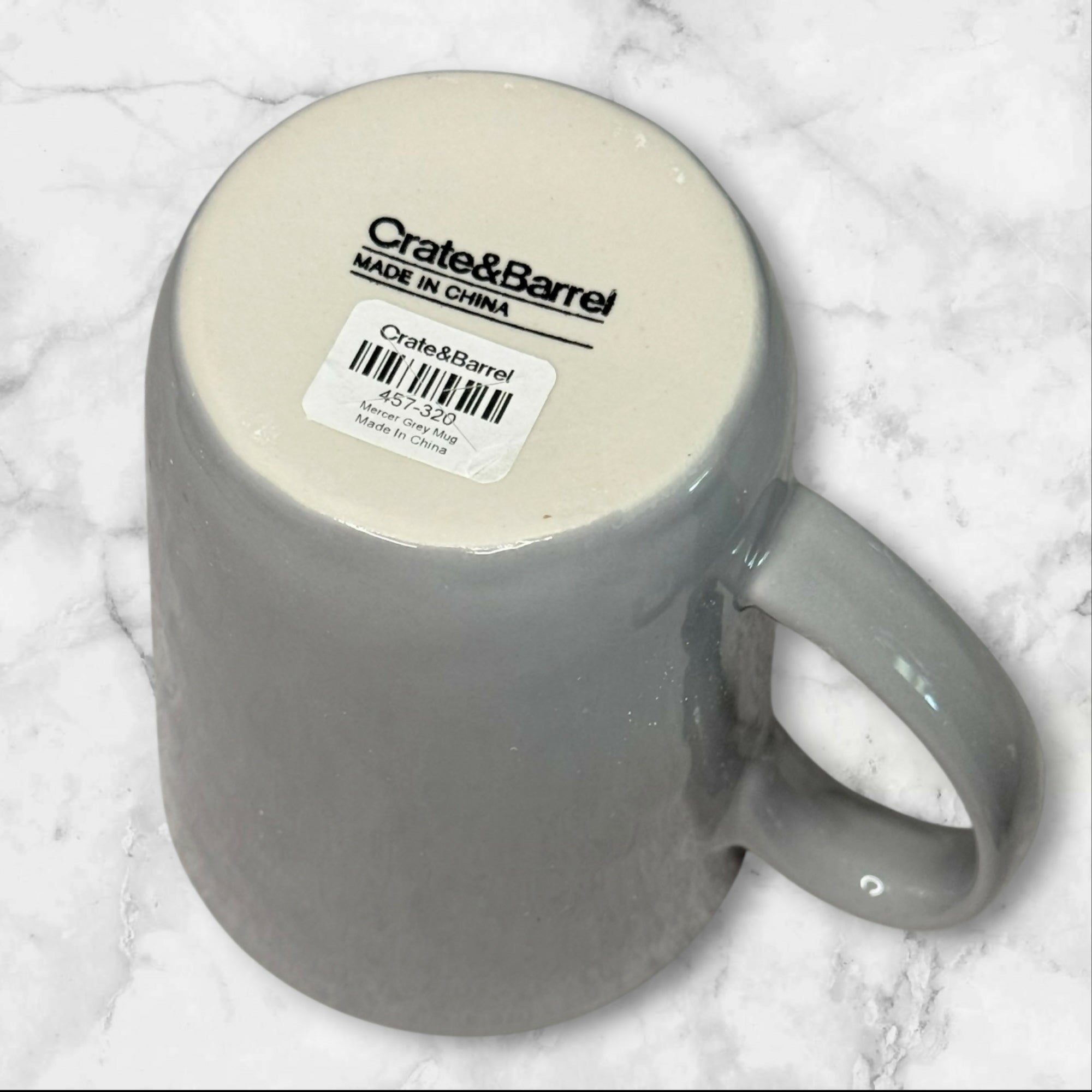 Crate & Barrel Mercer Grey Stoneware Mugs | Set of 2 | Excellent Condition