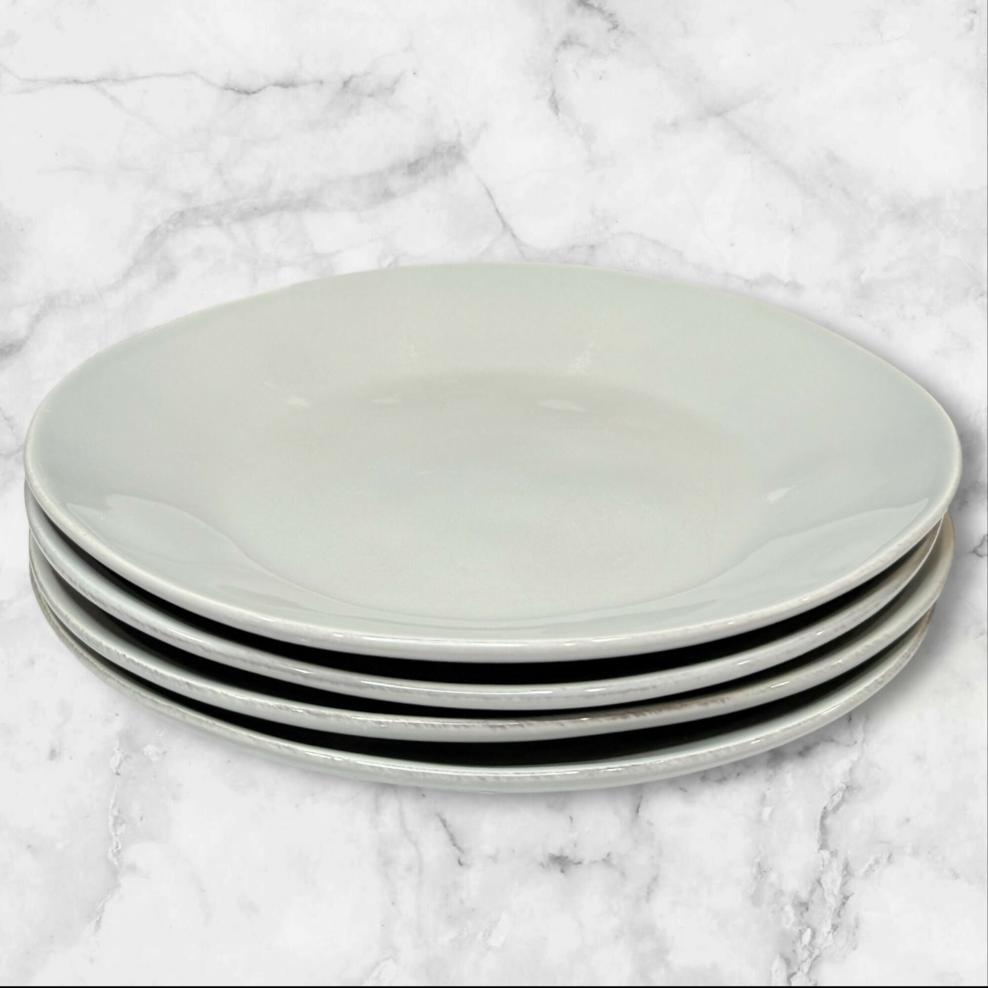 Crate & Barrel Marin Grey Dinner Plates | Set of 4 | Great Condition