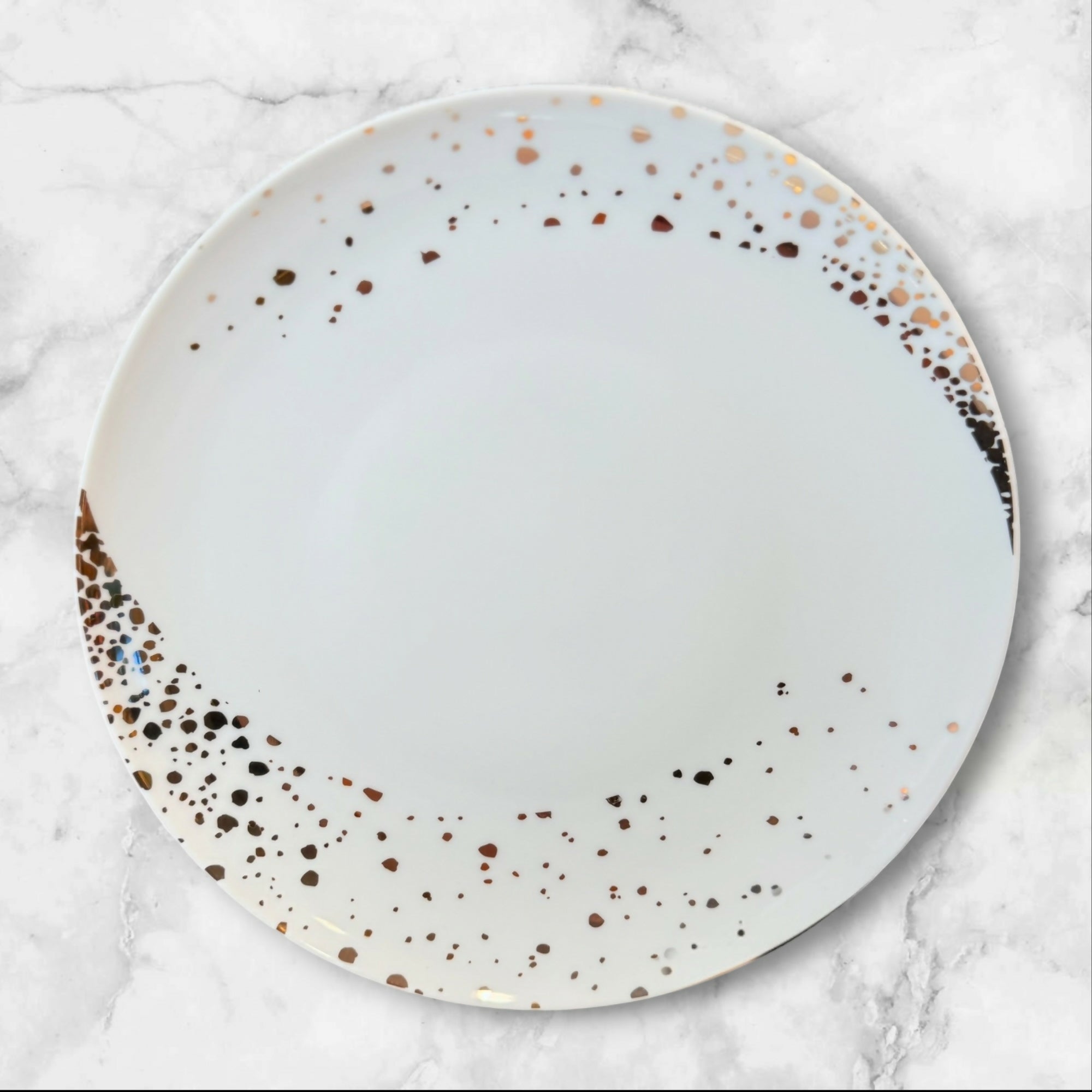 Crate & Barrel Speckled Salad Plates Set of 5 Modern Stoneware Excellent
