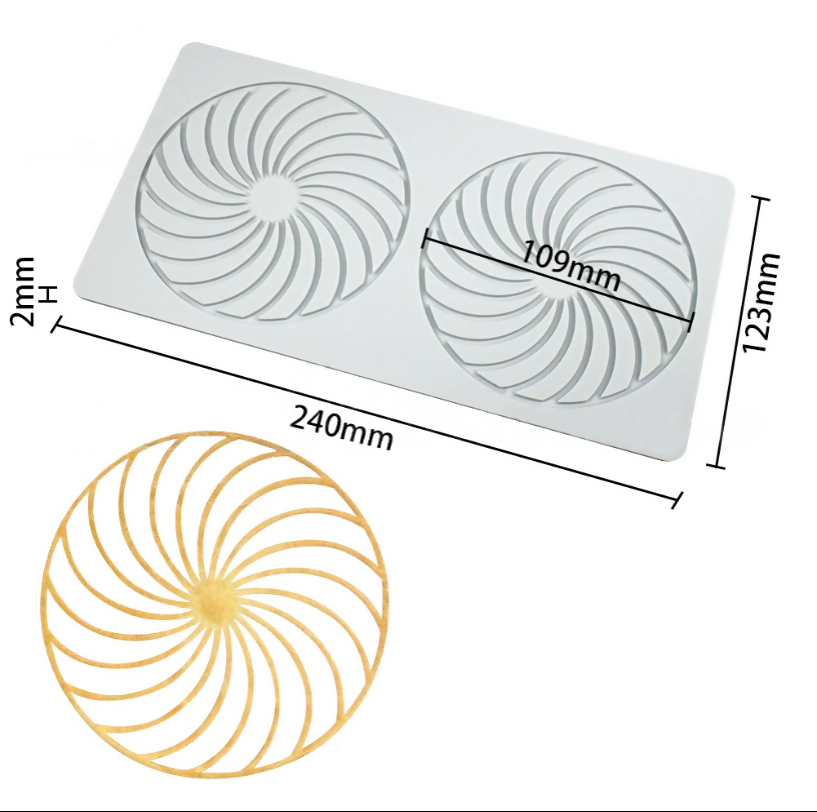 Anygleam Fondant Molder Grey Round Spiral Lace Pad Silicone Cake Baking Confectionery Tools