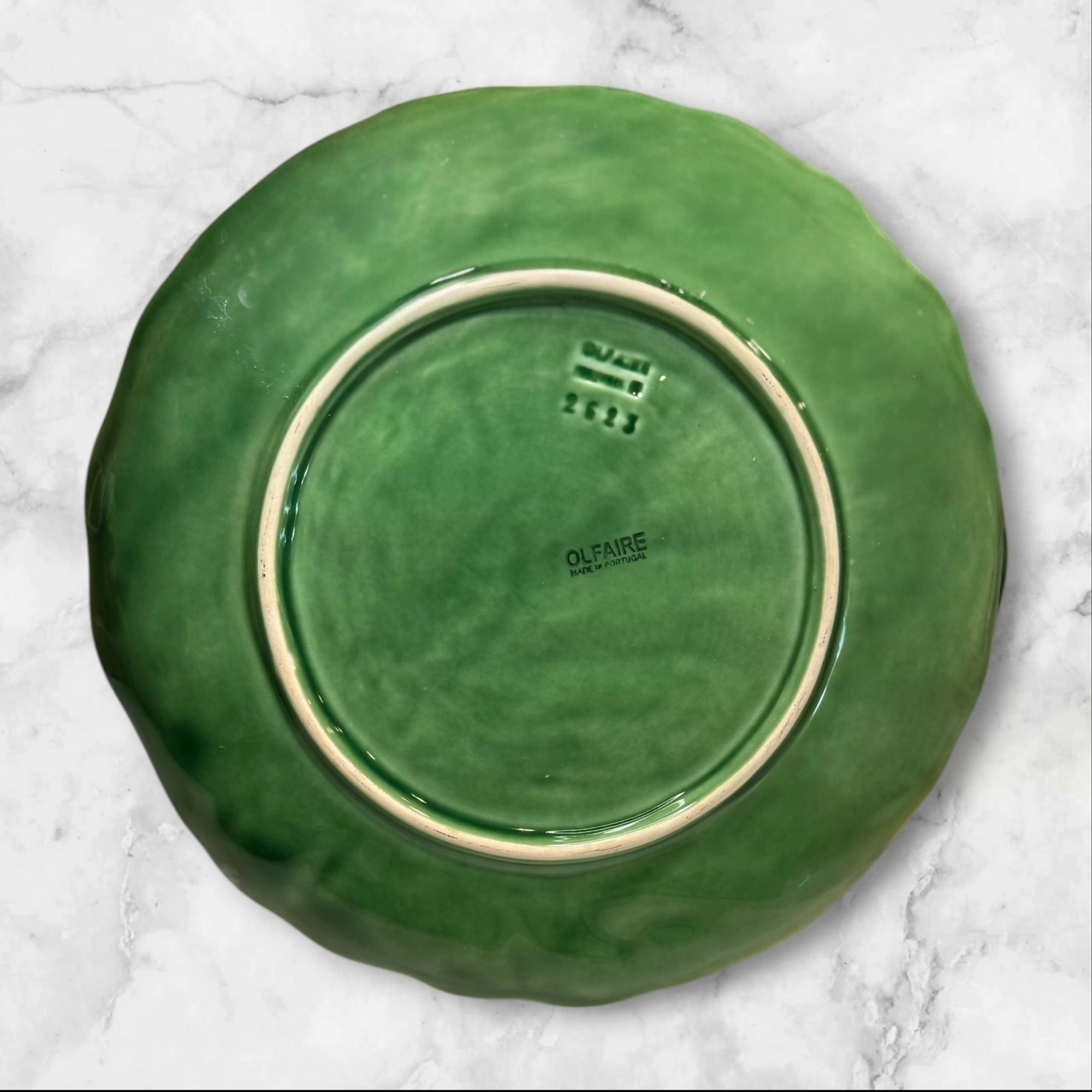 Olfaire Cabbage Leaf Green Dinner Plates Portugal | Set of 2 | Excellent