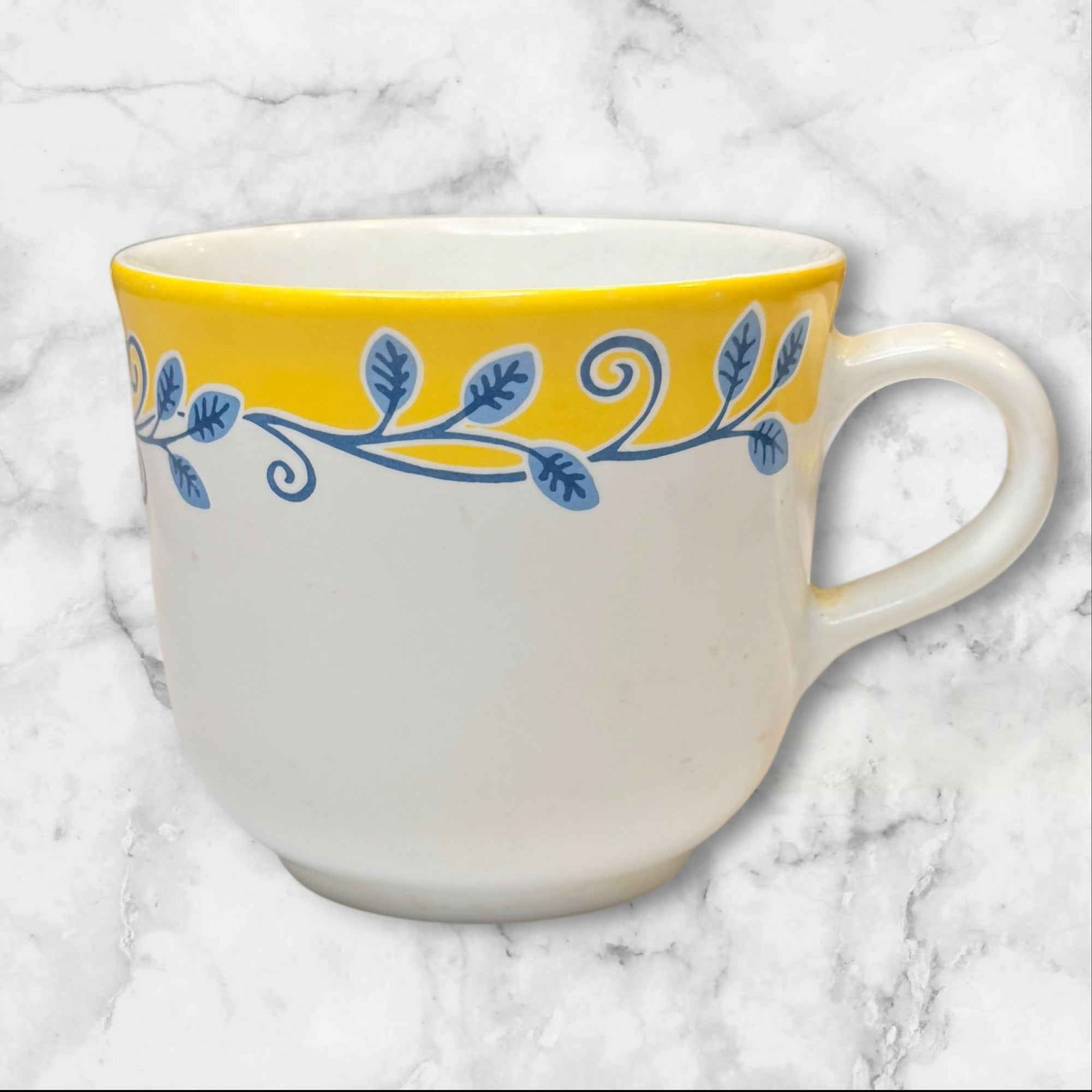 Corelle Casa Flora Coffee Cups Yellow Blue Floral | Set of 2 | Excellent Condition
