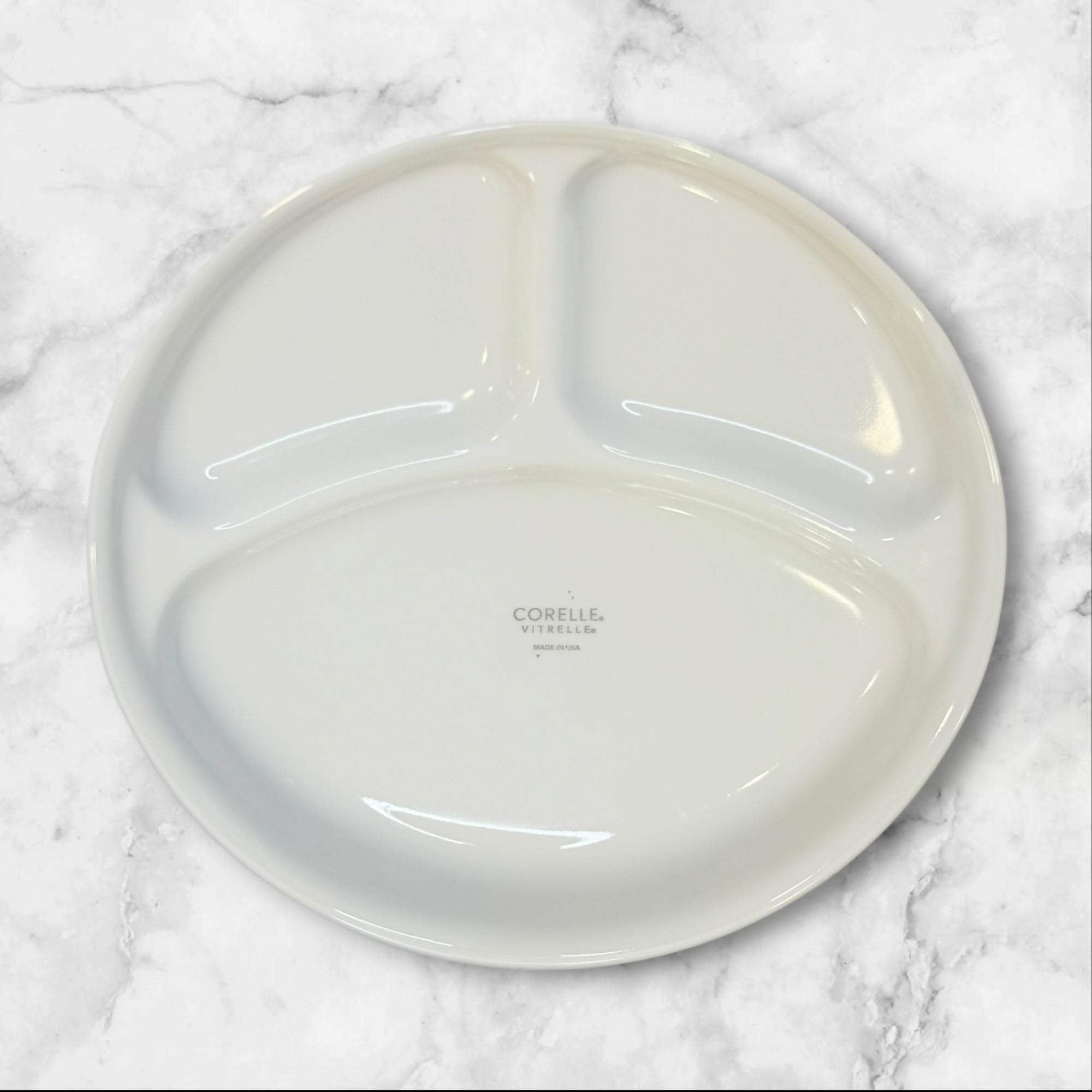 Corelle Winter Frost White Divided Dinner Plates | Set of 4 | Excellent Condition