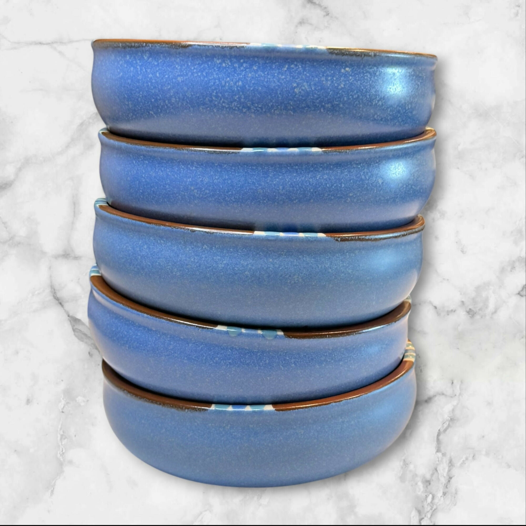 Dansk Mesa Sky Blue Coupe Soup Bowls | Set of 5 | Excellent Condition