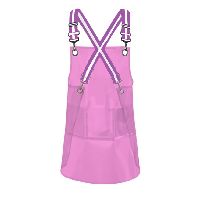Anypron Pink Waterproof TPU Apron Oilproof Workwear for Barber Salon