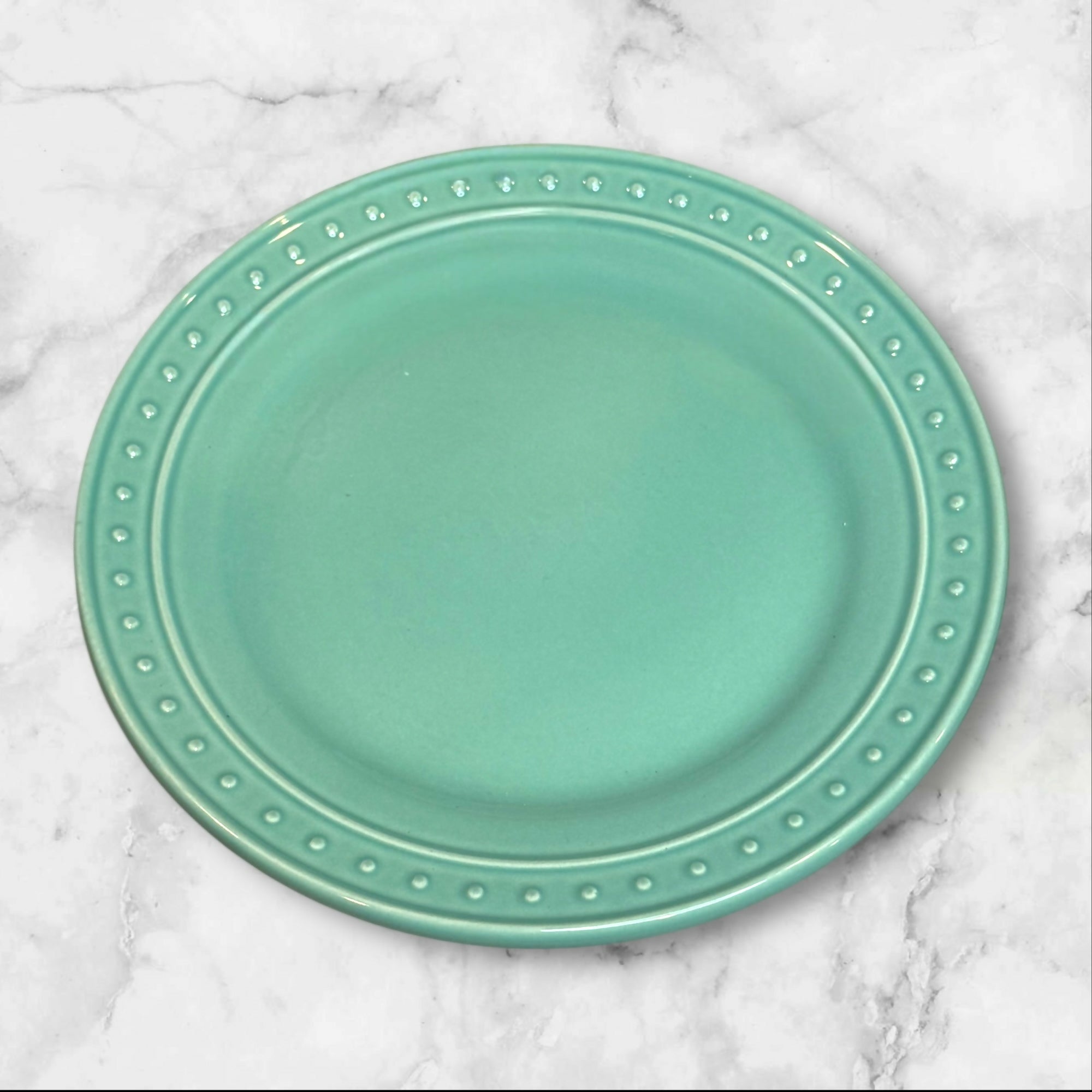 World Market Nantucket Aqua Salad Plates | Set of 4 | 8.5” | Excellent Condition