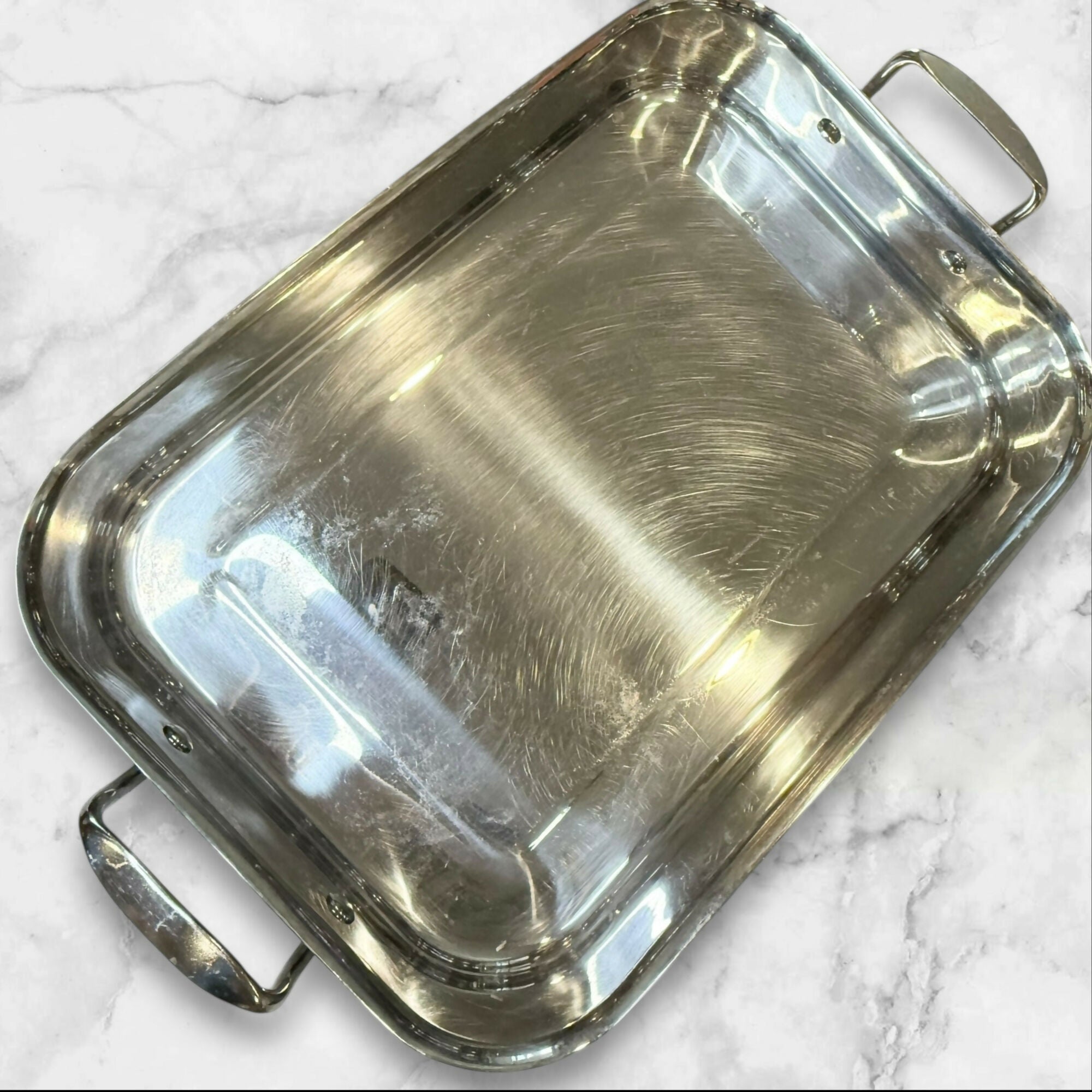 Southern Living Stainless Steel Roasting Pan w/ Handles | 12.5x17 | Good