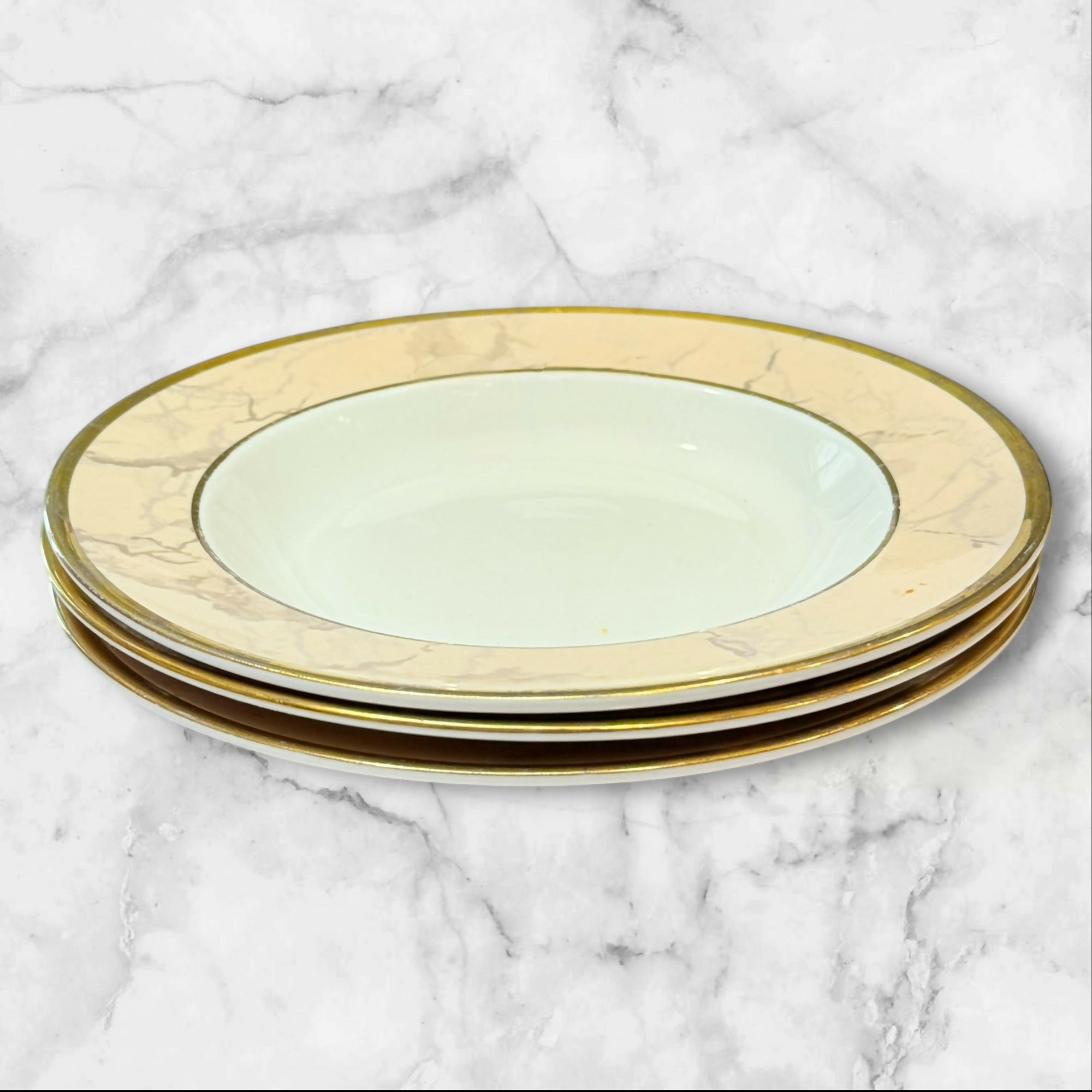 Lamberton Sterling Marble Rim Soup Bowls | Set of 3 | Gently Used