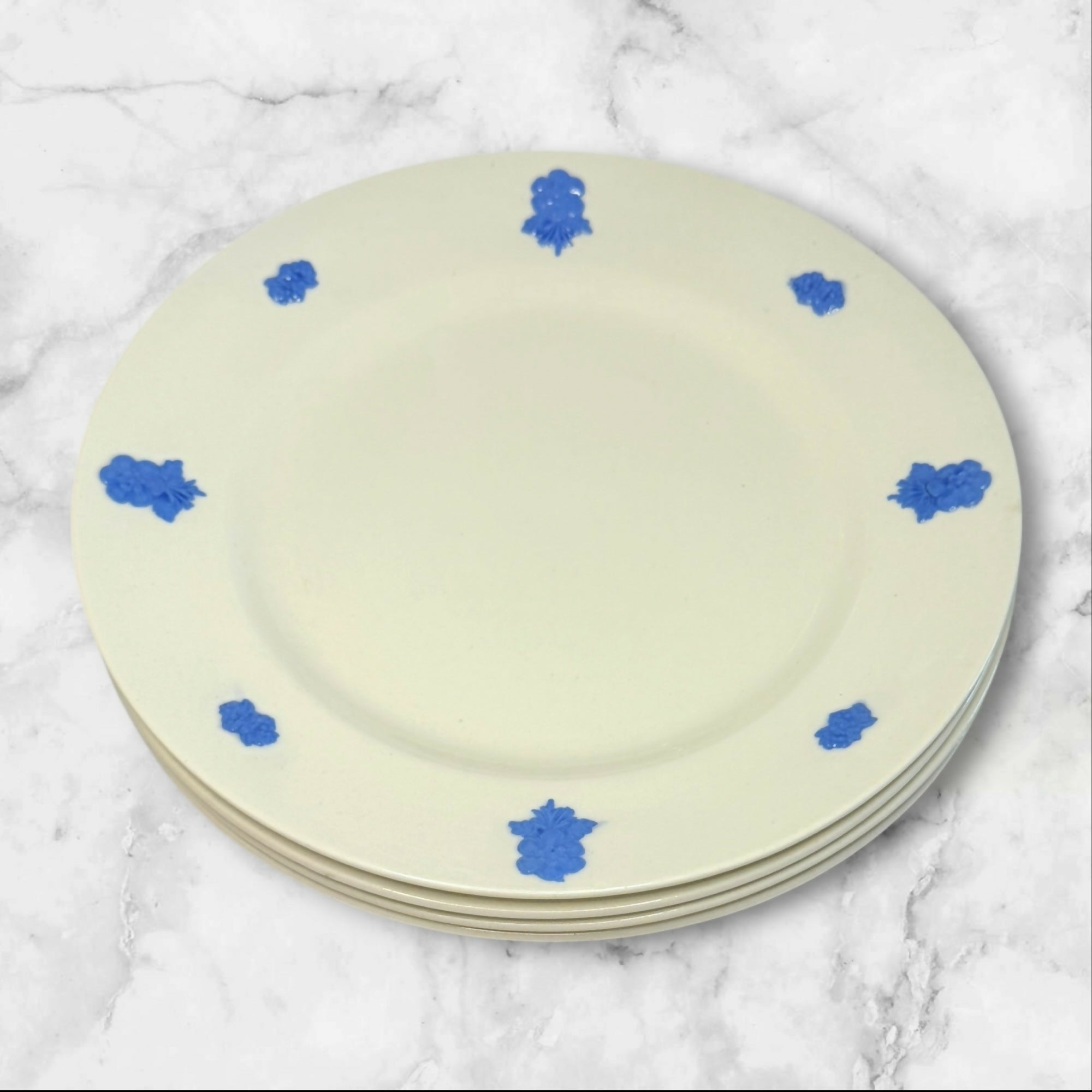 Adams Victorian Ware Blue Floral Salad Plates Set of 4 | Good Condition