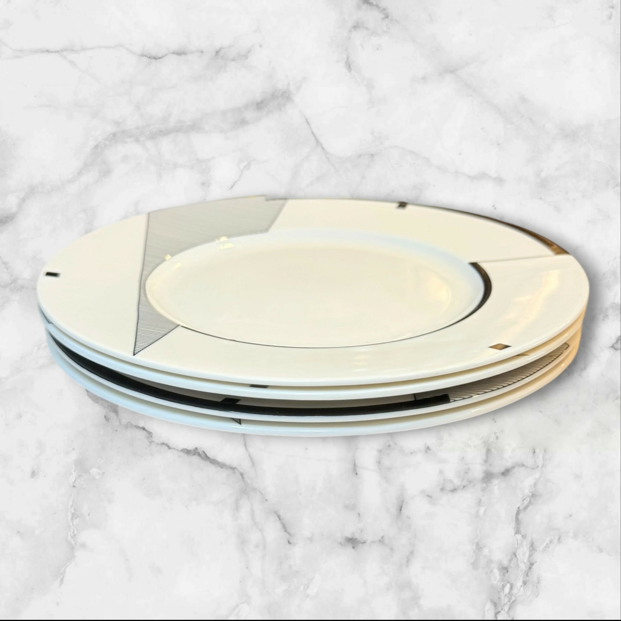 Christopher Stuart Angles Salad Plates Set of 4 Fine China | Excellent Condition