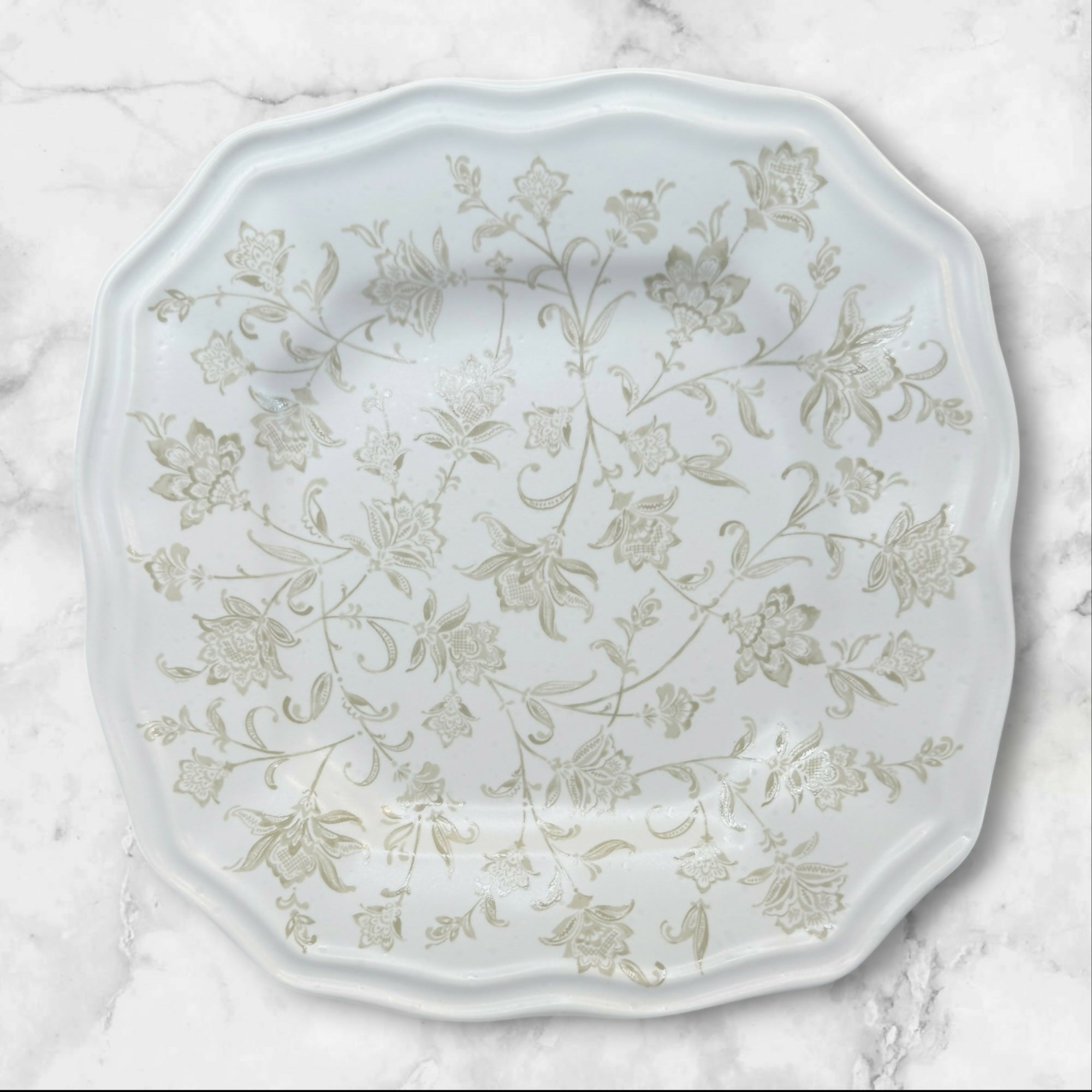 222 Fifth Batik Toile Salad Plates | Set of 4 | Excellent Condition
