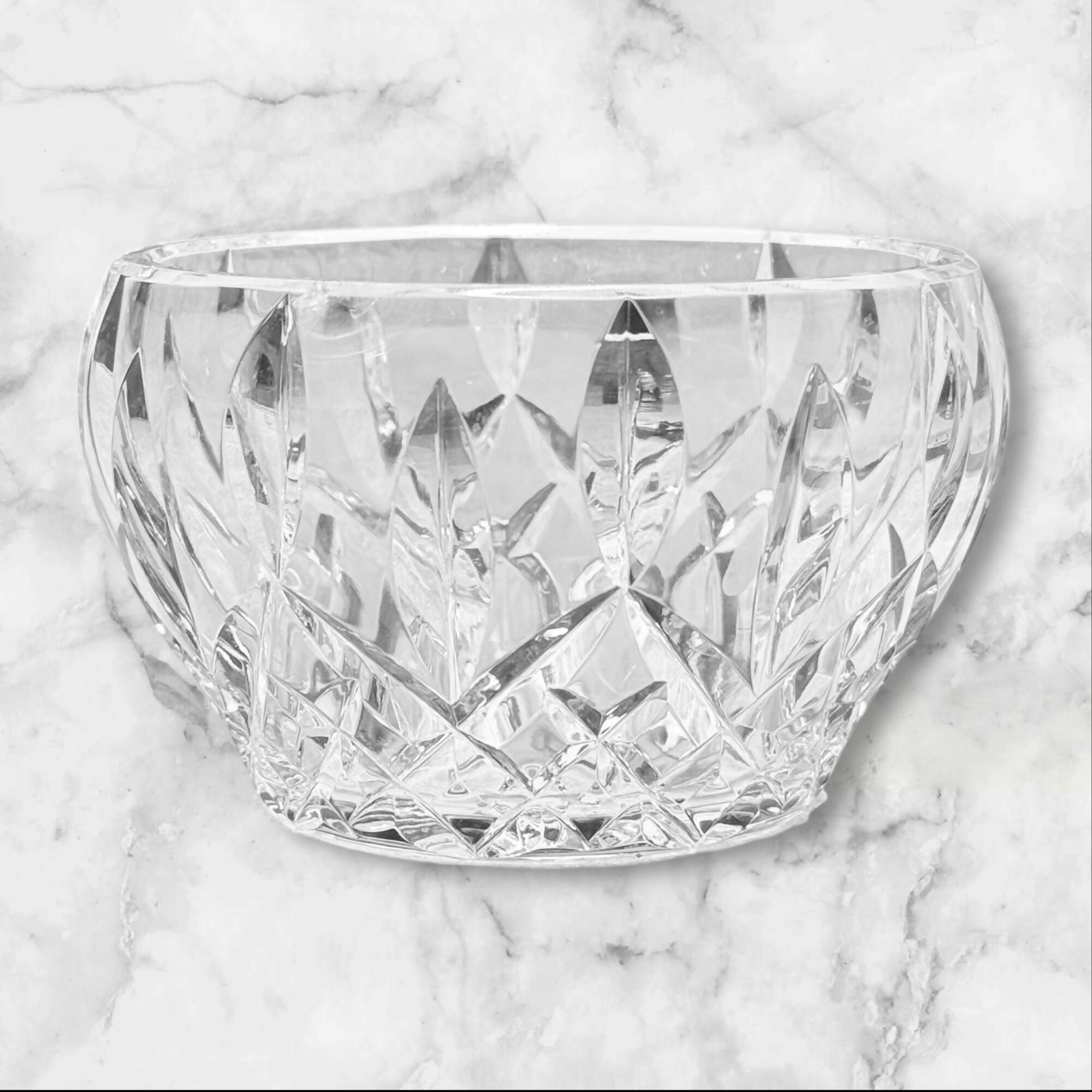 Cut Crystal Lidded Candy Dish | Elegant Hand-Cut Design | Excellent Condition