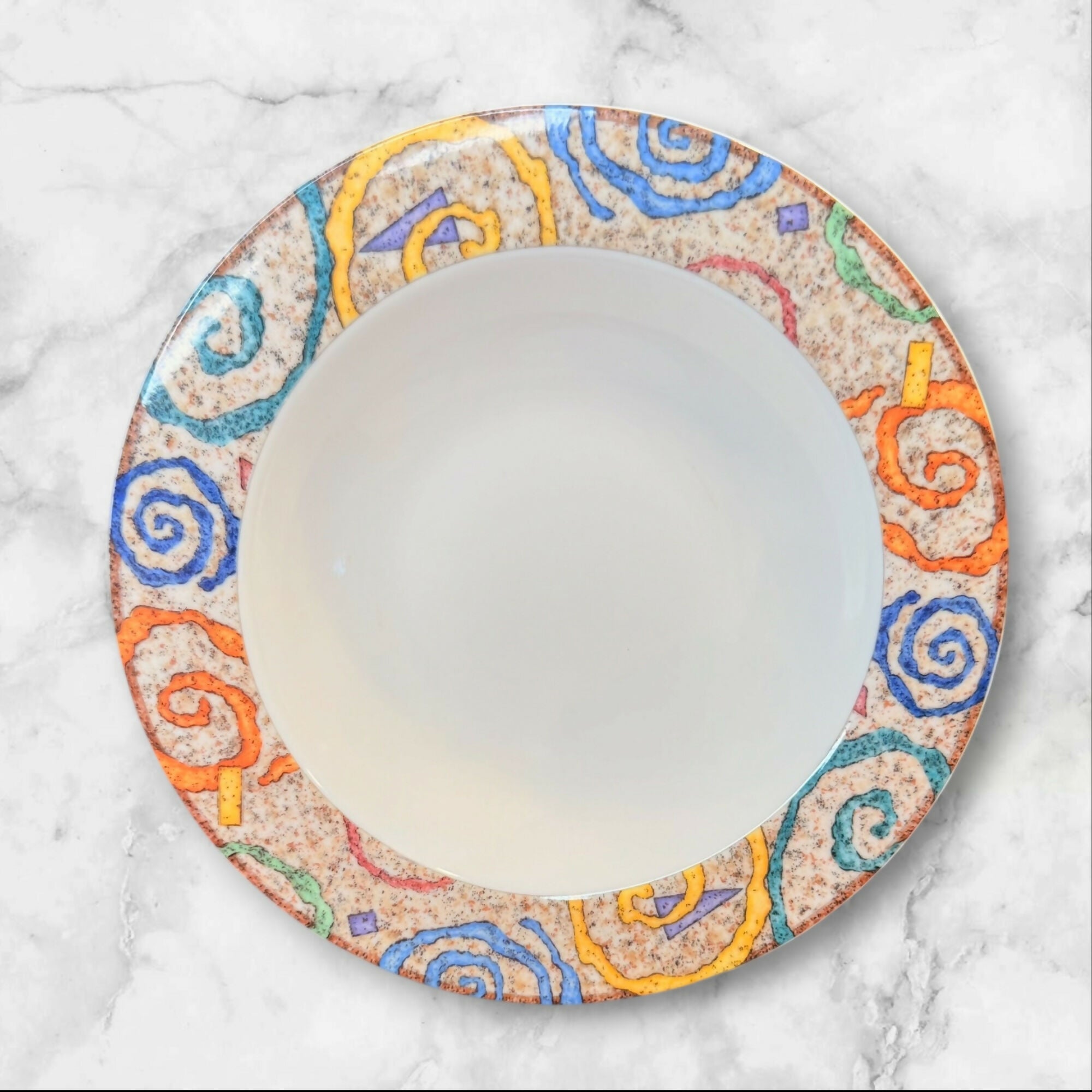 Sakura Spectrum Rim Soup Bowls Set of 4 | 9” | Excellent Condition