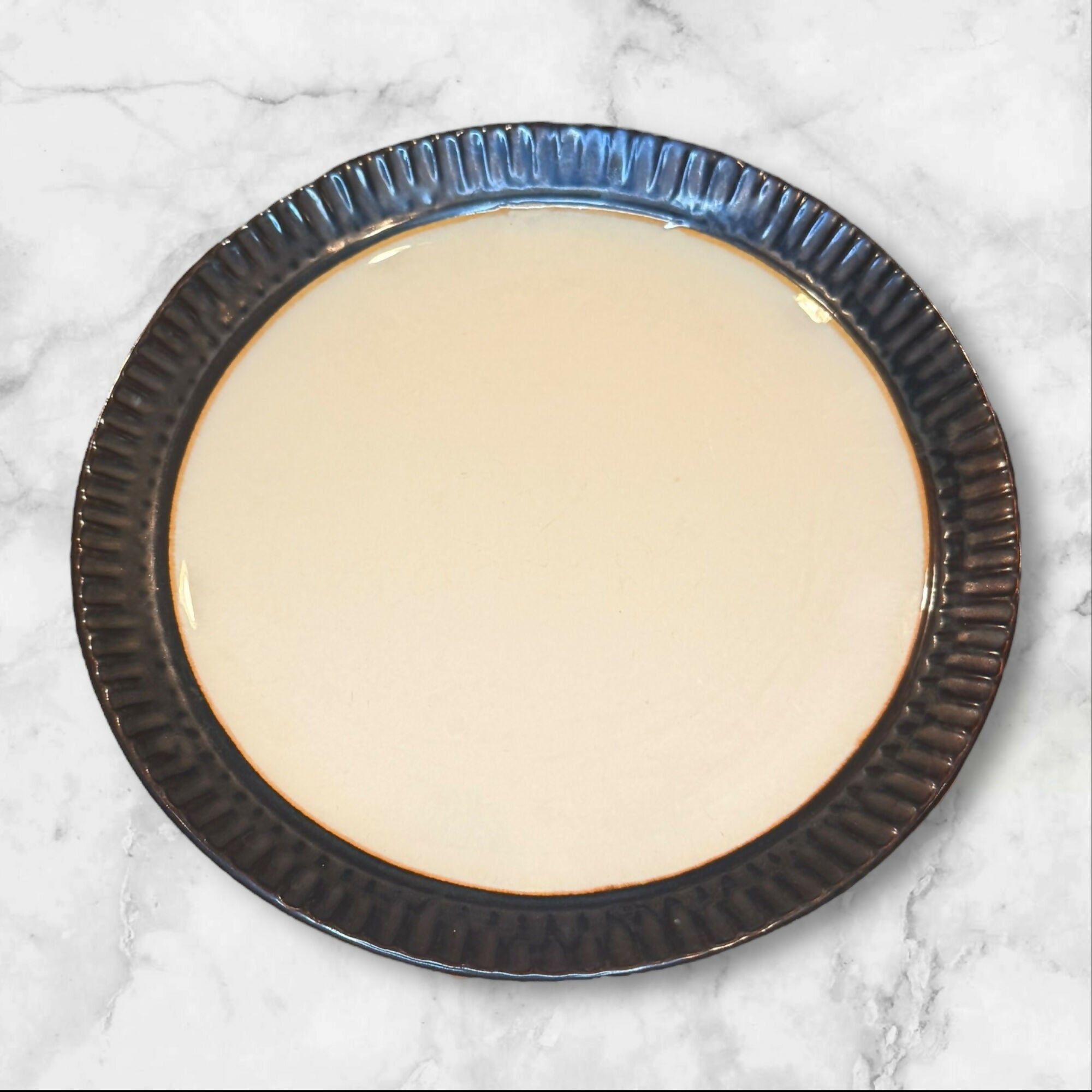 Crate & Barrel Scavo Salad Plates | Embossed Border | Set of 4 | Great Condition