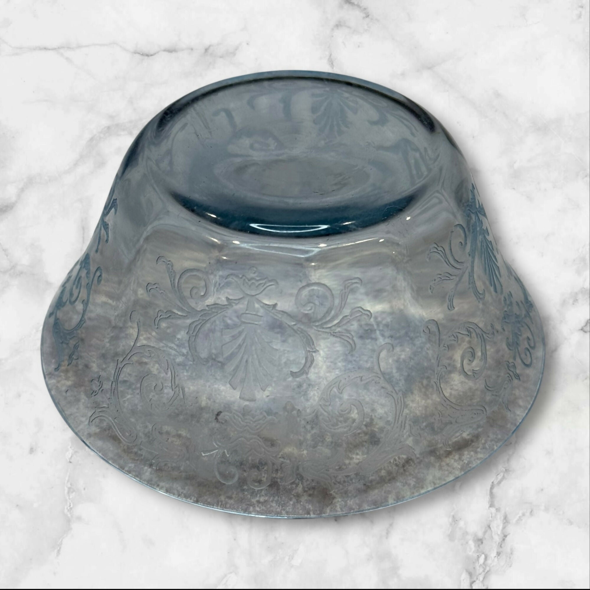 Fostoria Versailles Blue Finger Bowls & Underplates | Set of 4 | Great