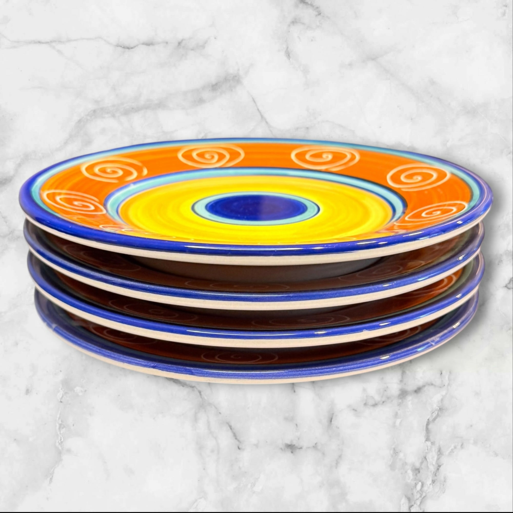 Pier 1 Italian Swirl Salad Plates | Set of 4 | Excellent Condition
