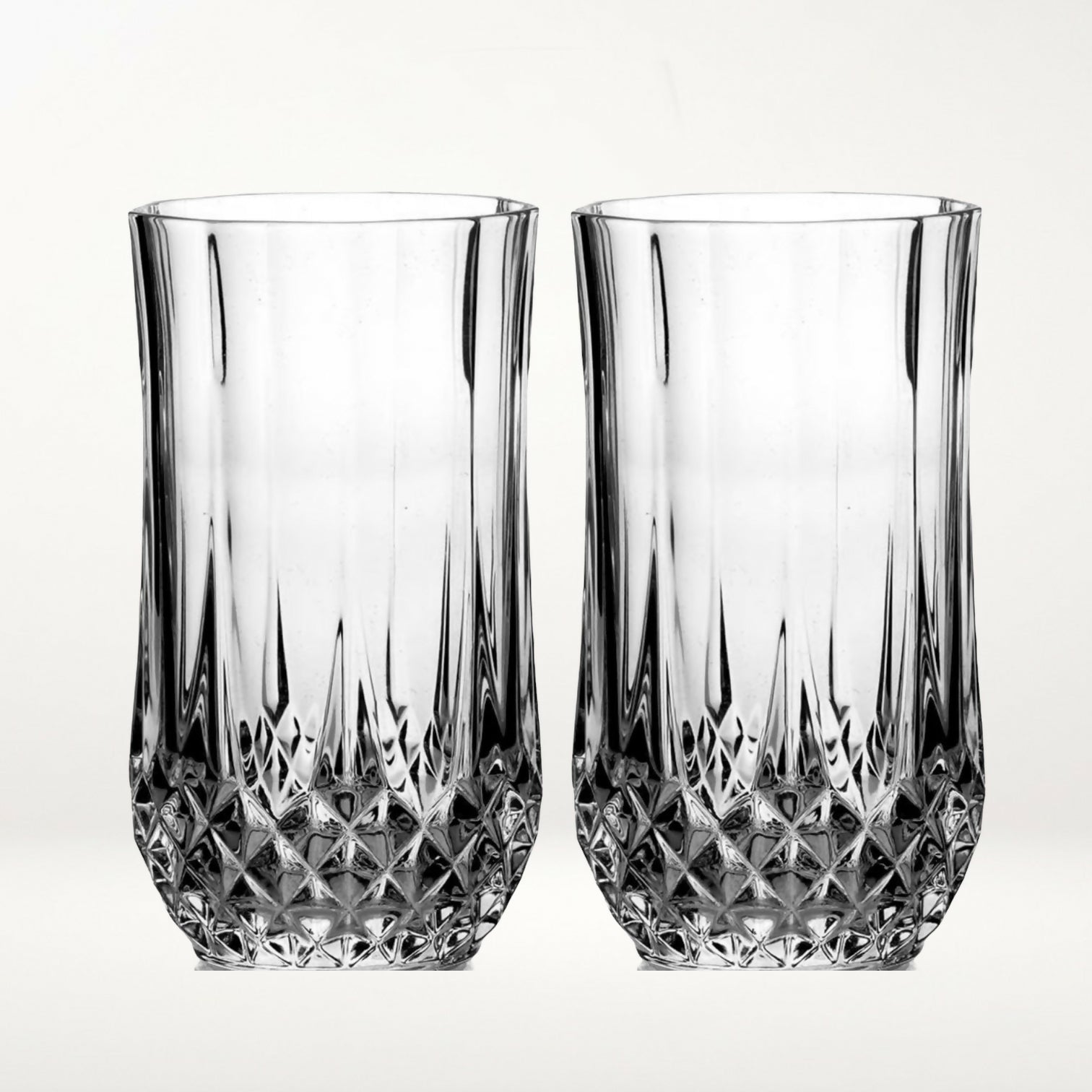 Cristal D’Arques Longchamp Clear Juice Glasses | Set of 2 | France | Excellent