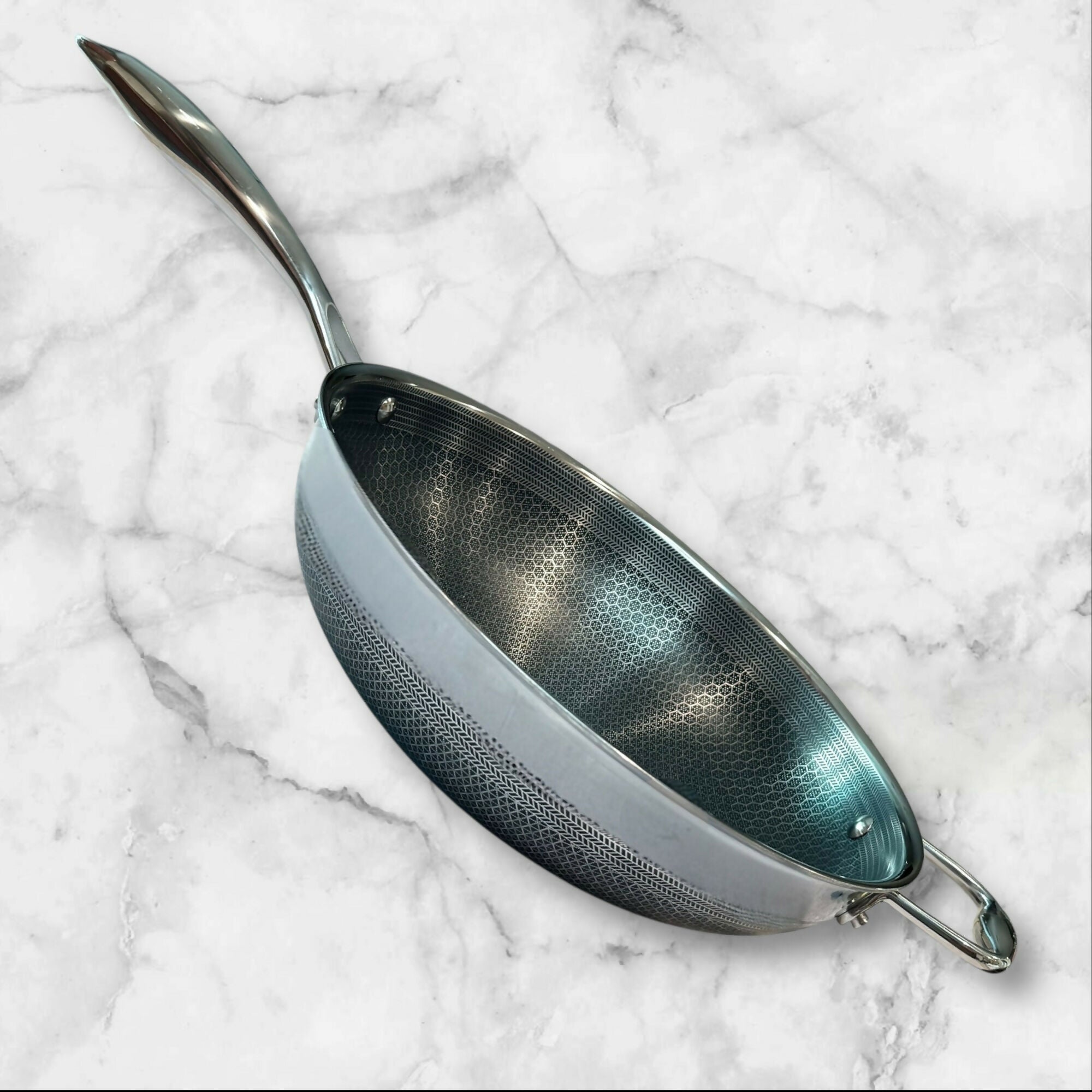 HexClad 12 Inch Hybrid Wok Pan w/ Lid & Bag | Excellent Condition