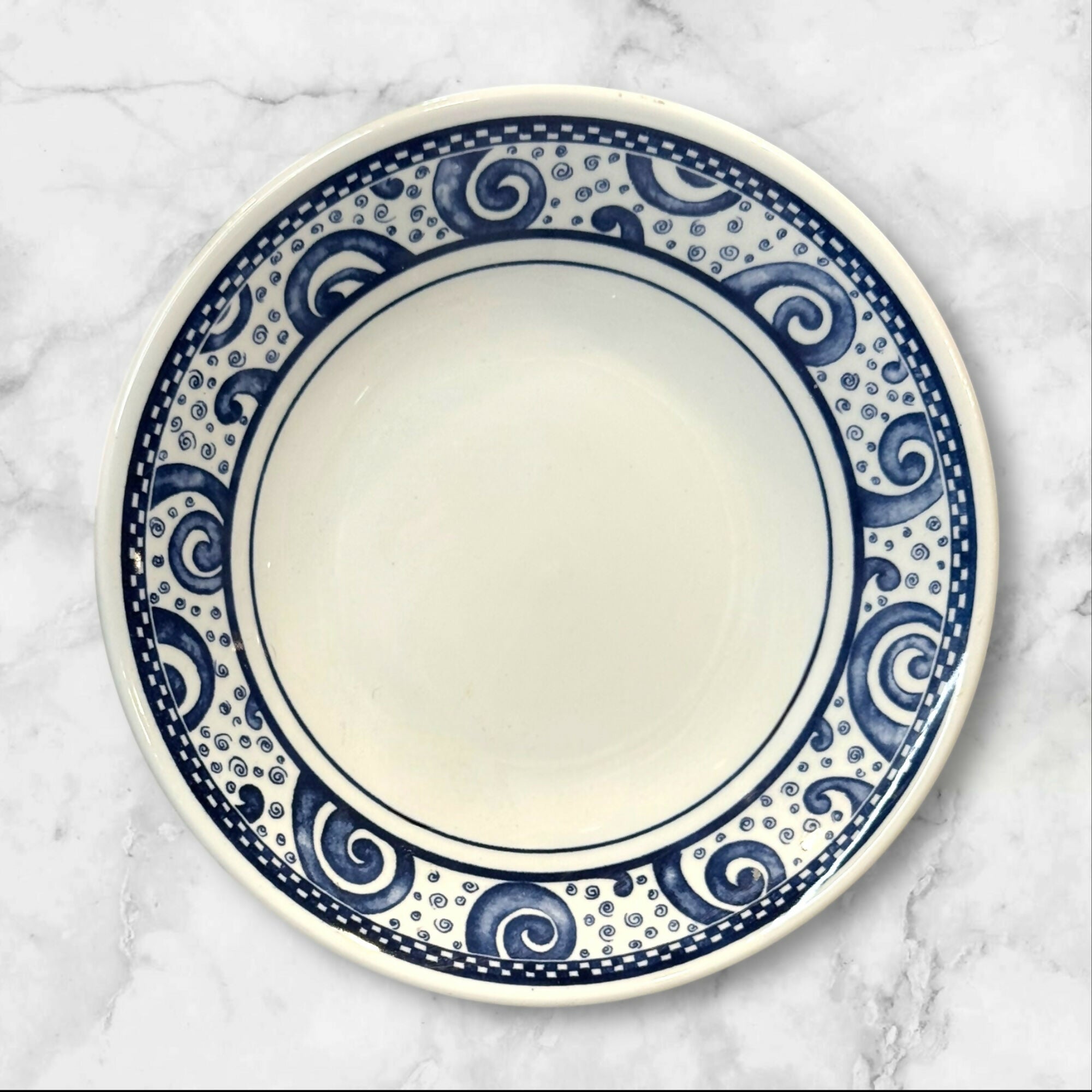 Churchill Blue Scroll Soup Bowls | Set of 2 | Excellent Condition