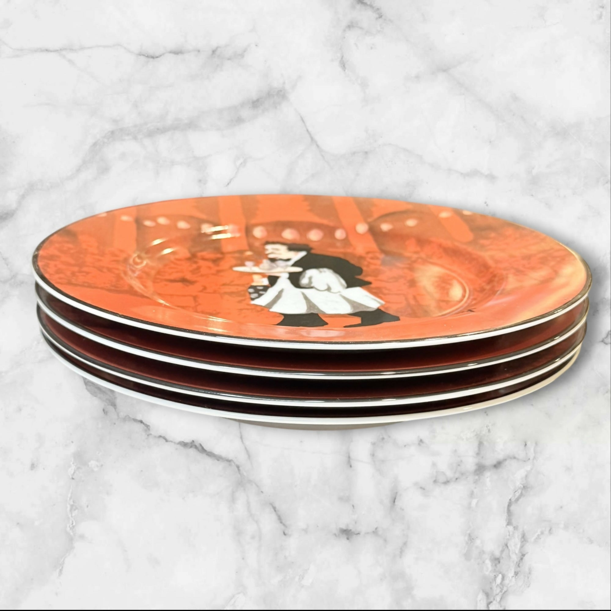 Williams Sonoma Guy Buffet Les Garcons Salad Plates Set of 4 Excellent Condition
