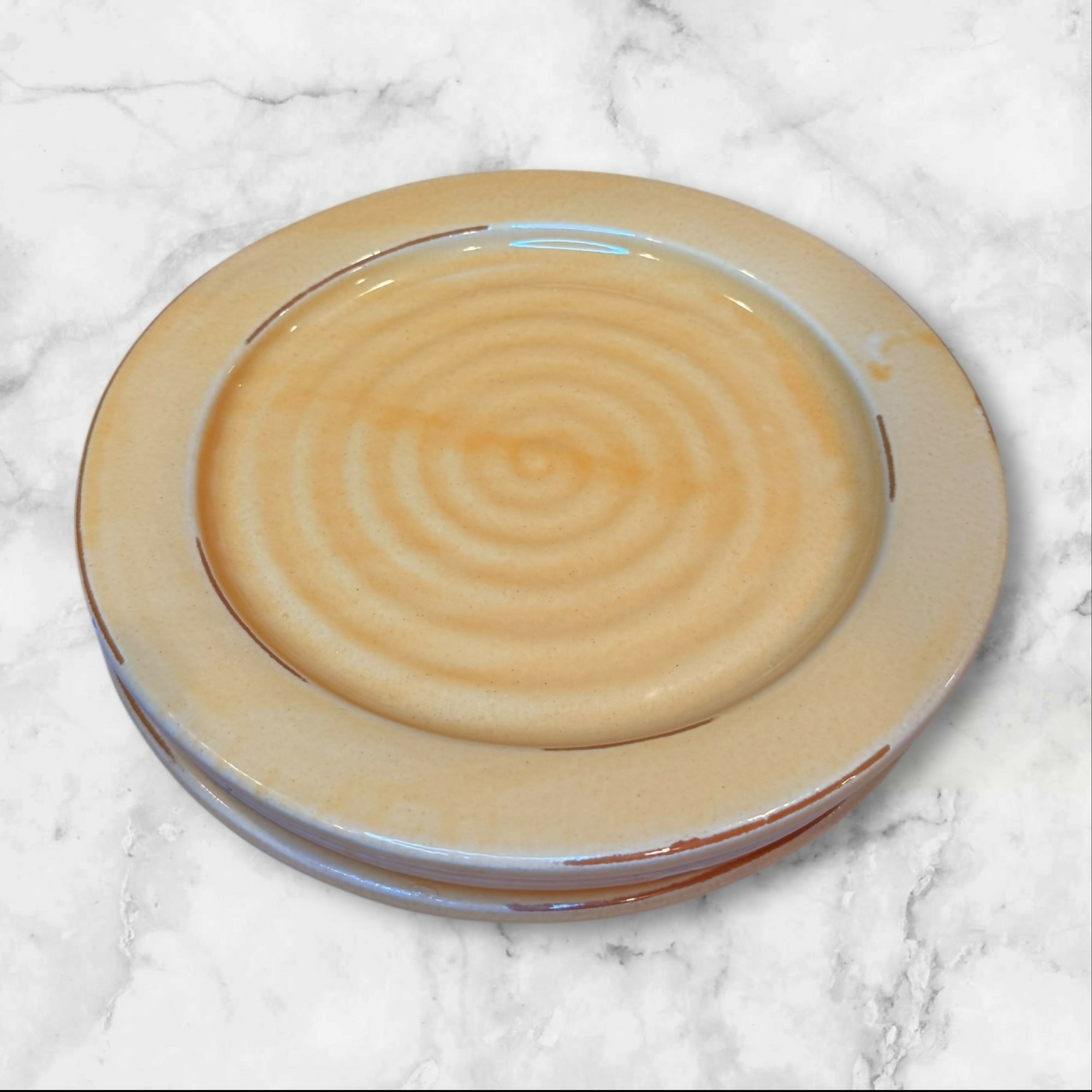 Pottery Barn Rustic Yellow Salad Plates | Set of 3 Made in Italy | Excellent Condition