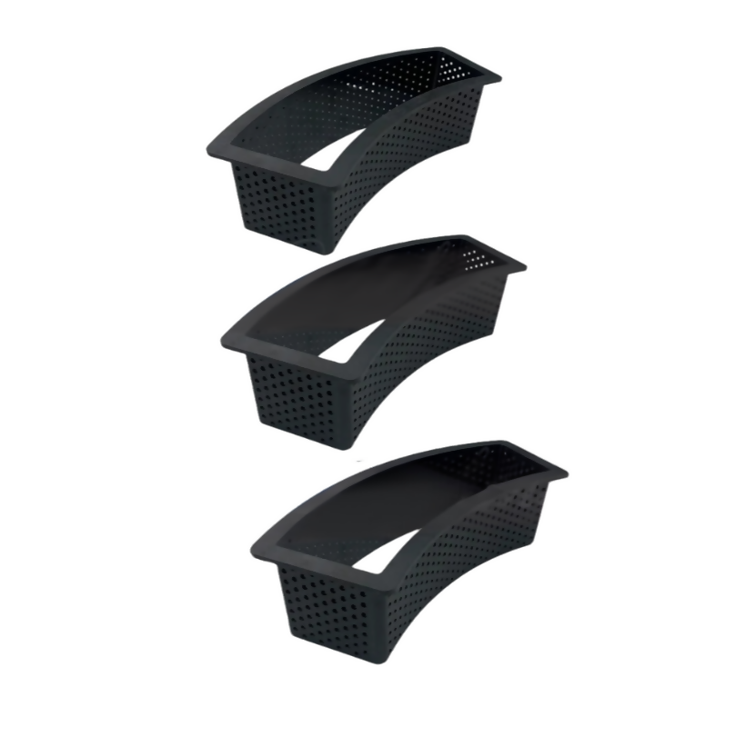 Anygleam Mousse Molder Black Trapezoidal Perforated Ring Baking Non Stick Pastry Tools
