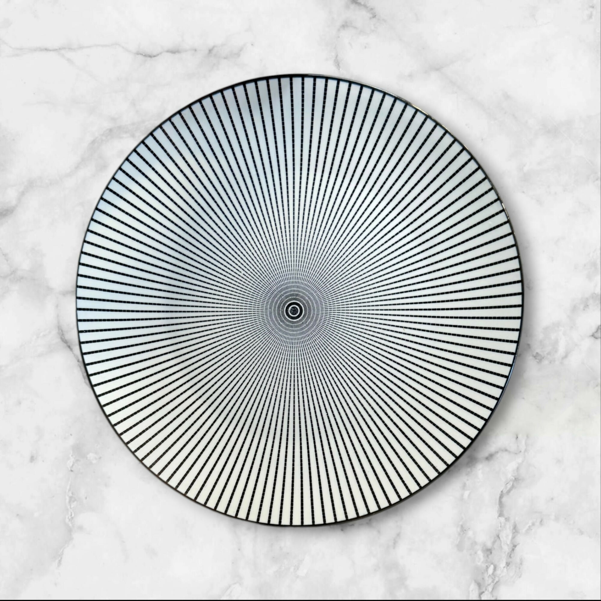 Royal Norfolk Black Radial Stripe Dinner & Salad Plates | Set of 8 | Excellent