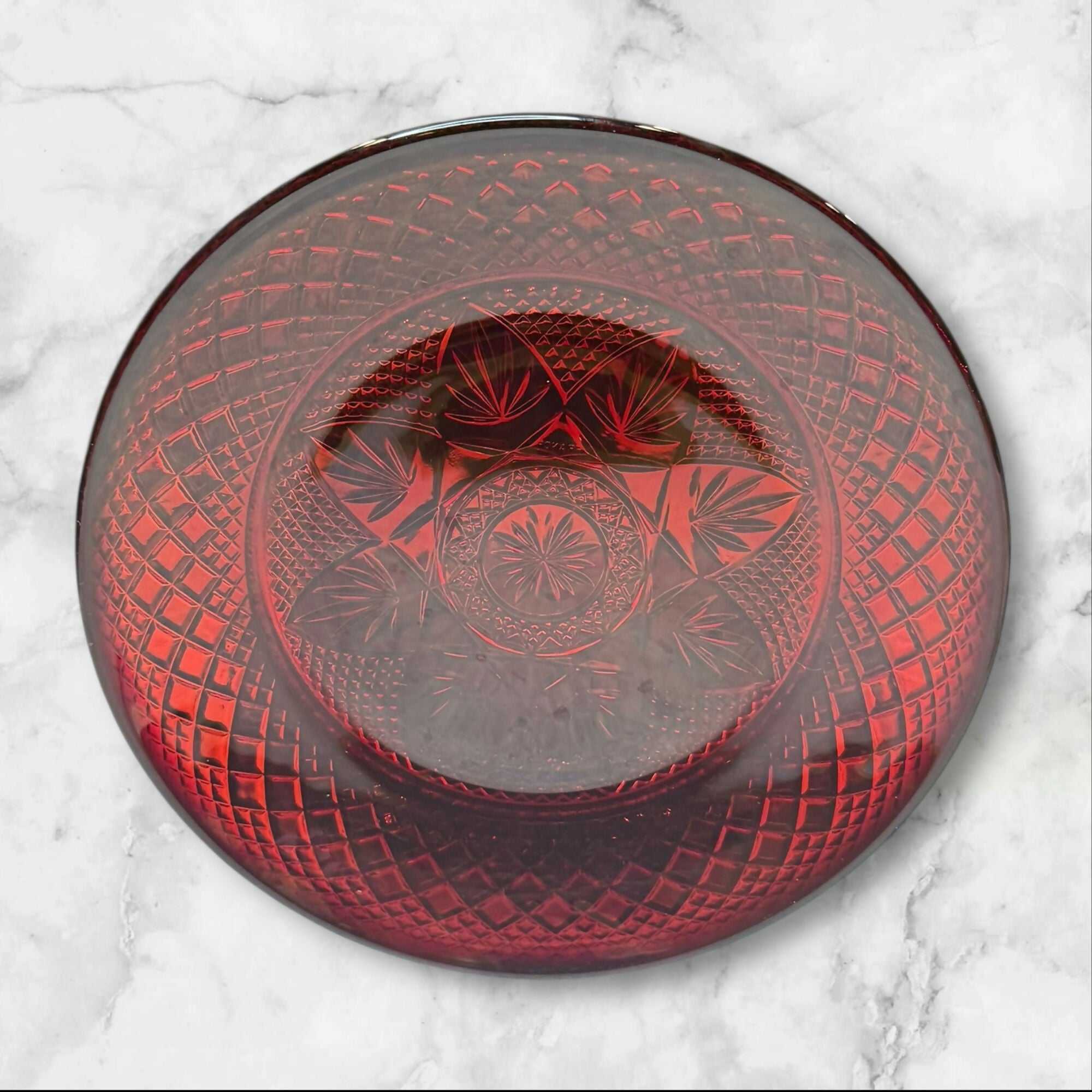 Cristal D’Arques Antique Ruby Luncheon Plates | Set of 4 | Excellent Condition