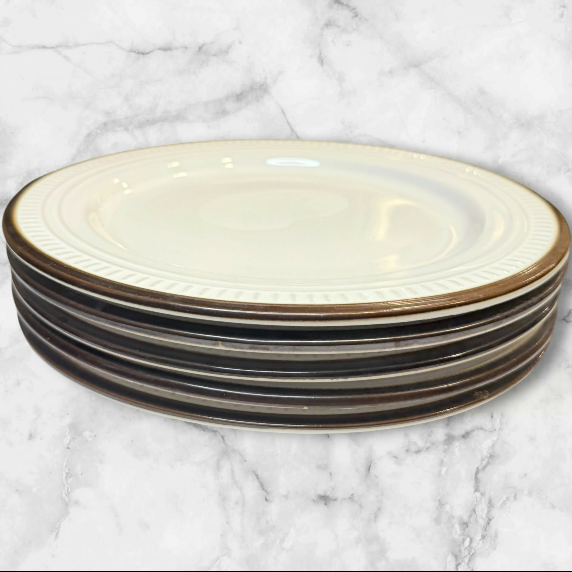 Food Network Biscotti White Dinner Plates Set of 5 Great Condition