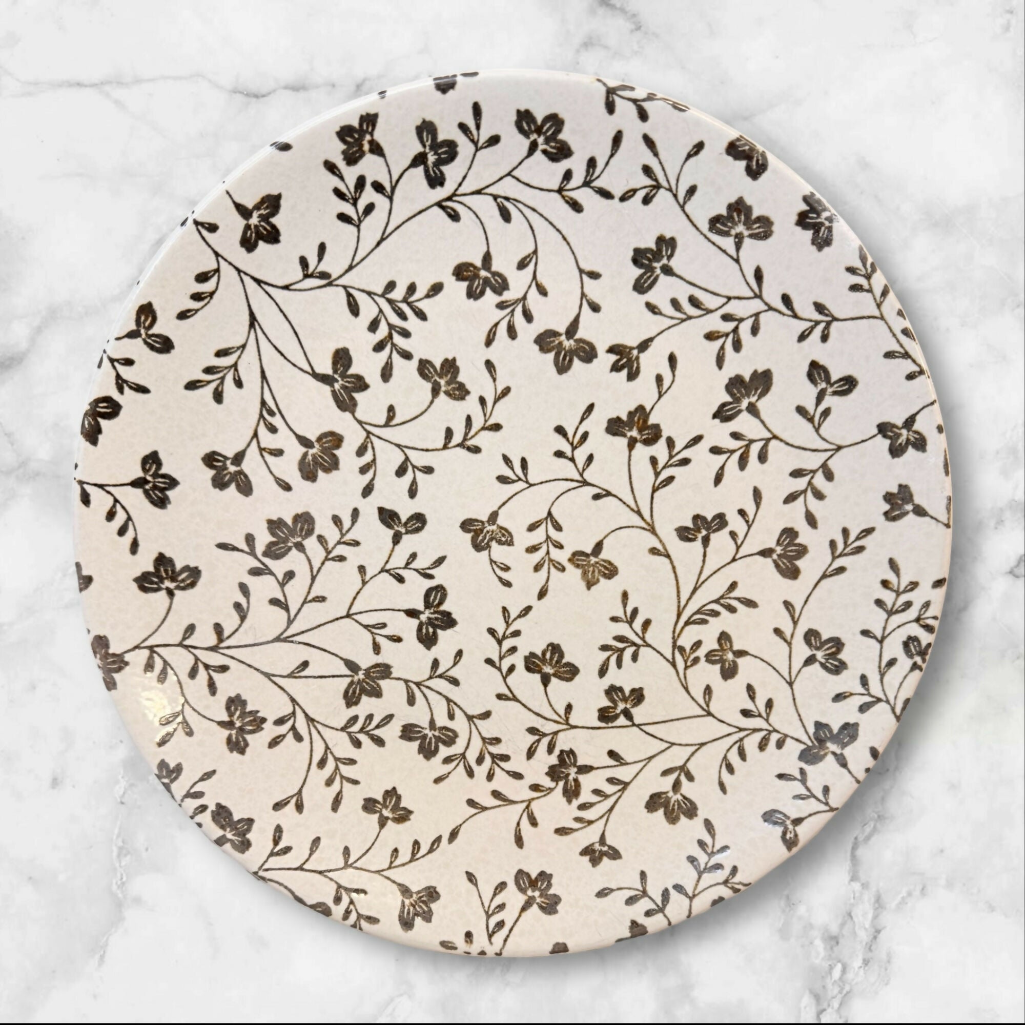 Sango Fresh Flowers Black Dinner & Salad Plates | Set of 8 | Gently Used