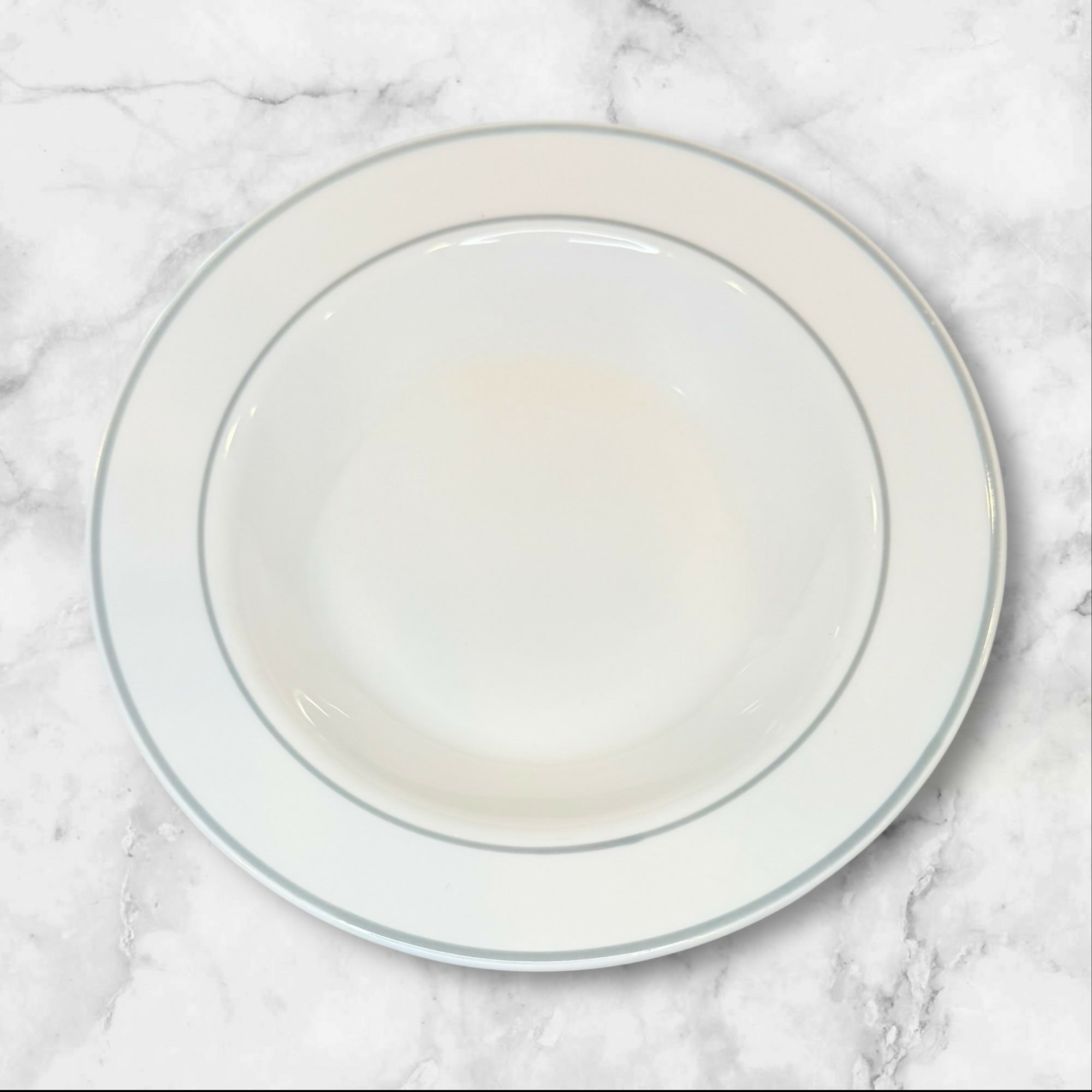 Corning Pyroceram No-Store White Rimmed Soup Bowls | Set of 4 | Excellent Condition