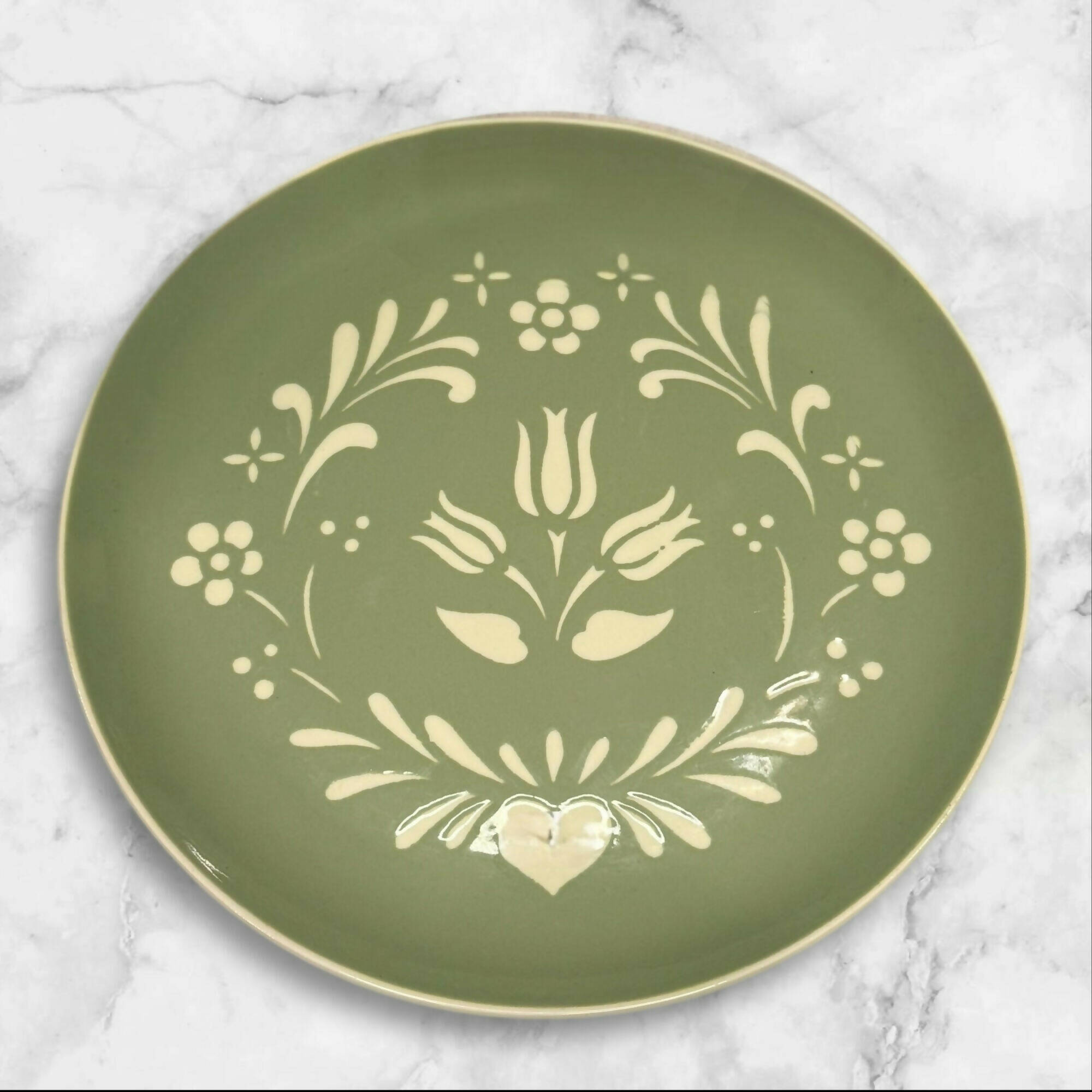 Harker Provincial Tulip Green Dinner Plates | Set of 5 | Great Condition