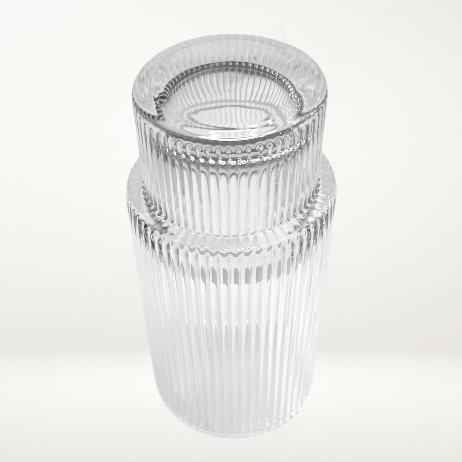 Pottery Barn Carousel Ribbed Highball Glasses Set of 5 | Excellent Condition