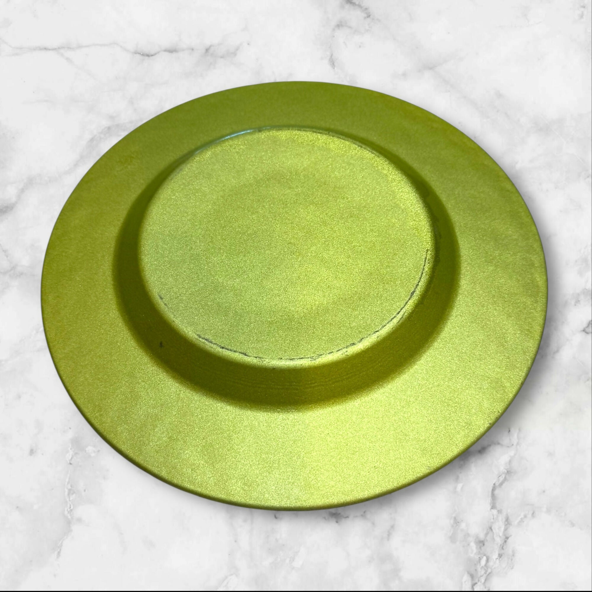 Green Glass Shimmer Salad Plates | Set of 5 | Great Condition | Modern Tableware