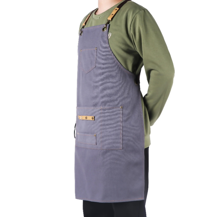 Anypron Brown Canvas Apron Waterproof Oilproof Chef Waiter Workwear