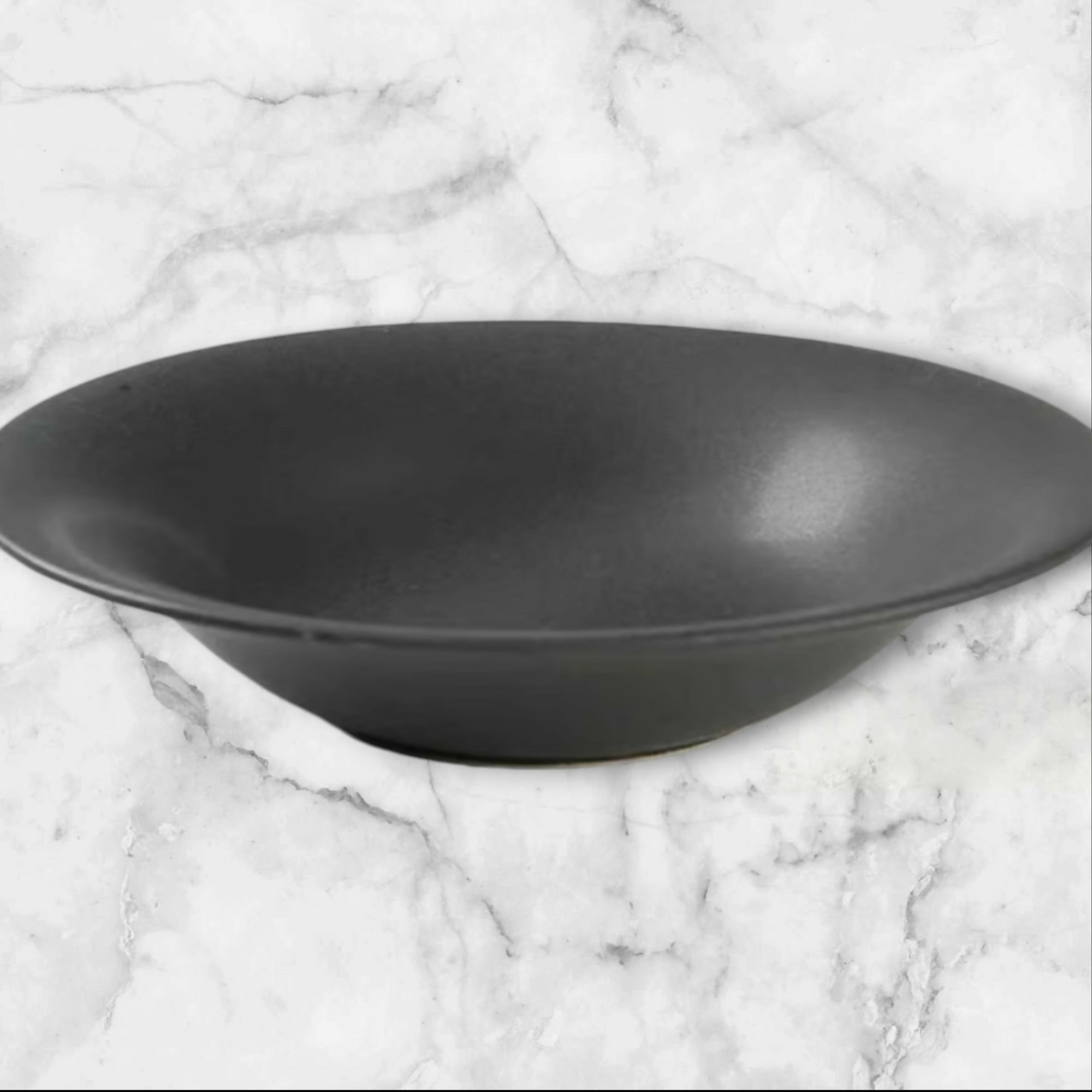 Pottery Barn Ellipse Black Coupe Soup Bowls | Set of 6 | Good Condition