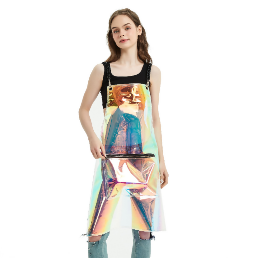 Anypron Waterproof Fashion Salon Apron Rainbow for Hair Stylist