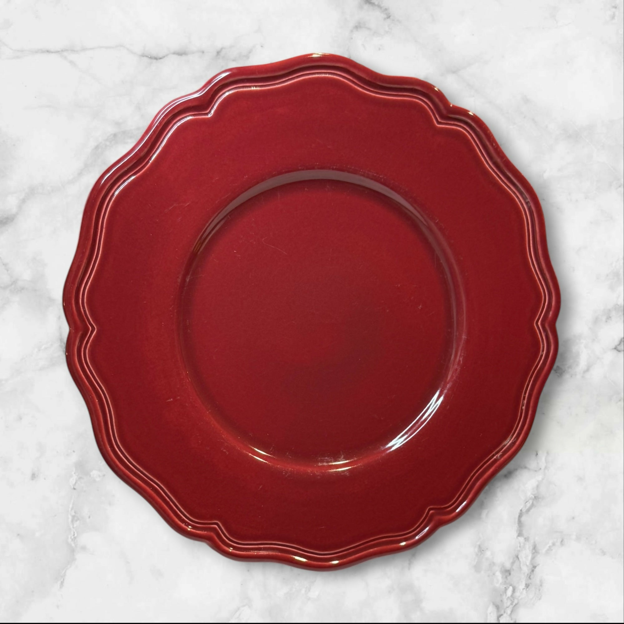 Bitossi Dossia Burgundy Glaze Dinner Plates | Set of 4 | Good Condition