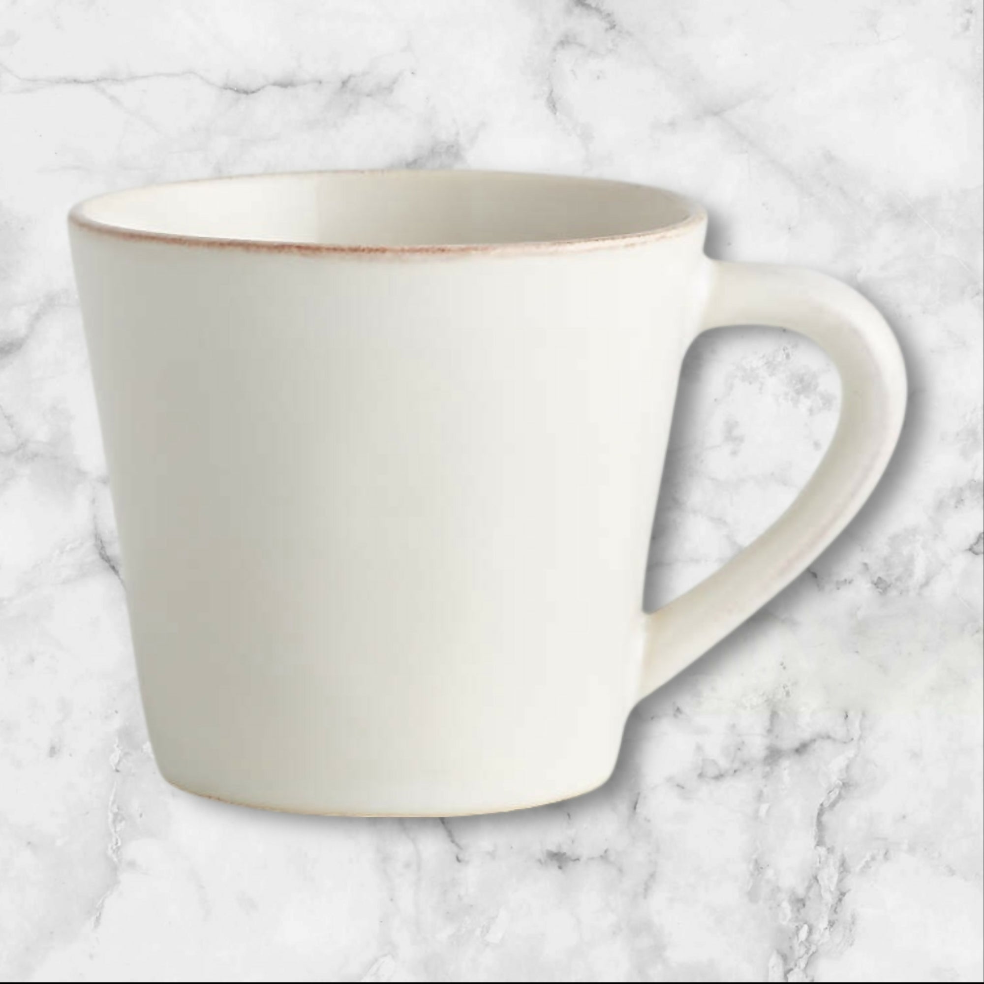 Crate & Barrel Suspected Marin 8 oz Stoneware White Mugs | Set of 4 | Excellent Condition