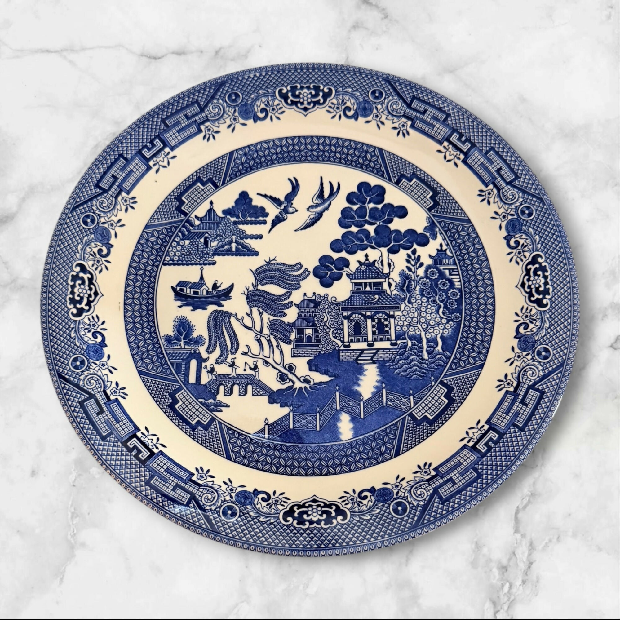 Churchill Blue Willow Serving Platter | English Transferware | Excellent Condition