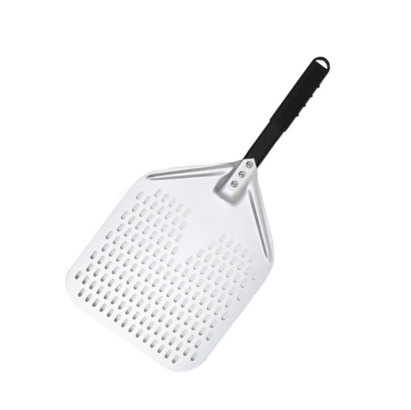Anygleam Pizza Shovel 28cm X 58cm Silver for Perforated Peel with Metal Handle Oven Turning Baking Accessory